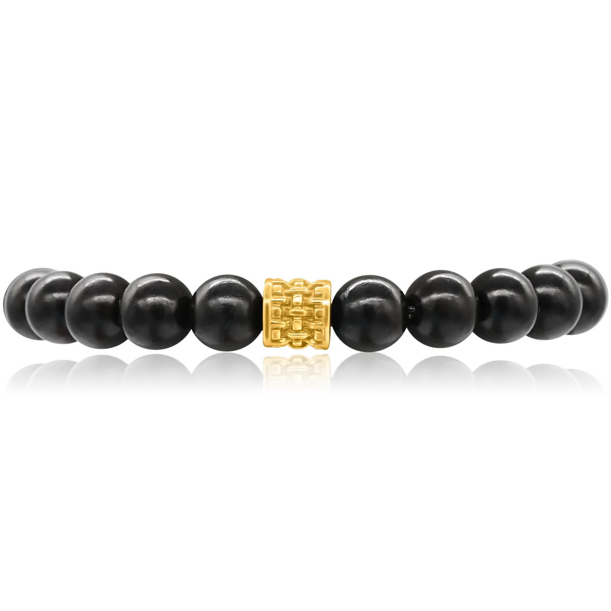 Bransoletka z drewna sandałowego ALEX - UNISEX srebrna pozłacana