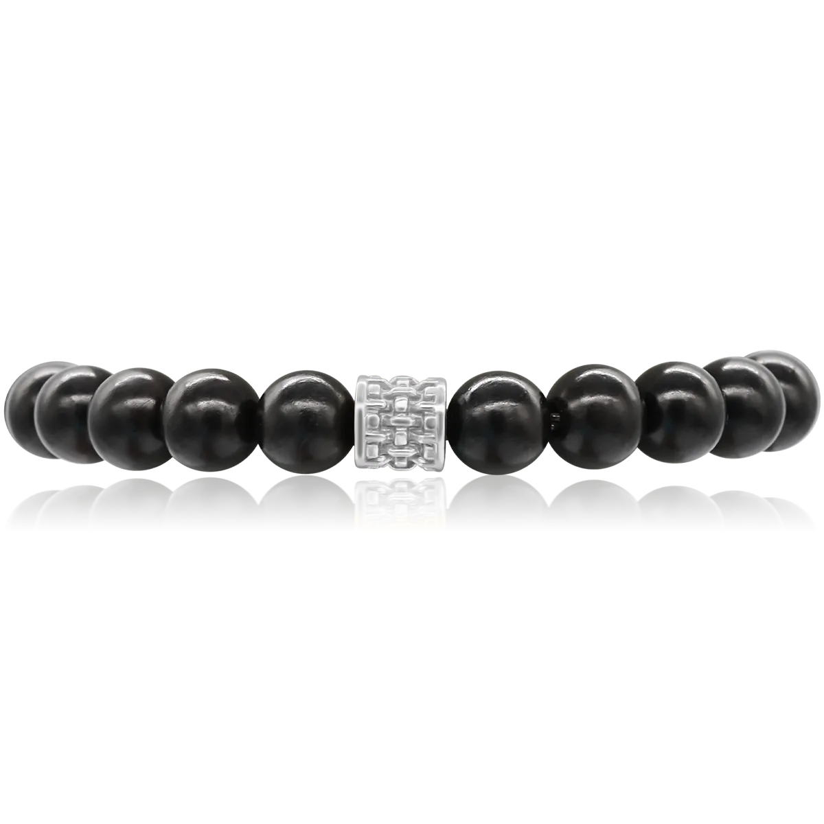 Bransoletka z drewna sandałowego ALEX - UNISEX srebrna