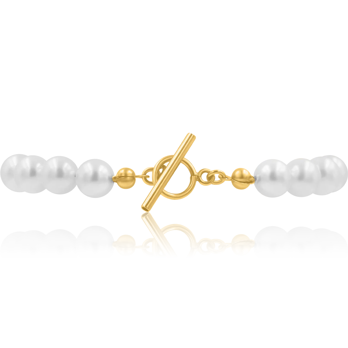 Bransoletka z pereł PEARLS srebrna pozłacana