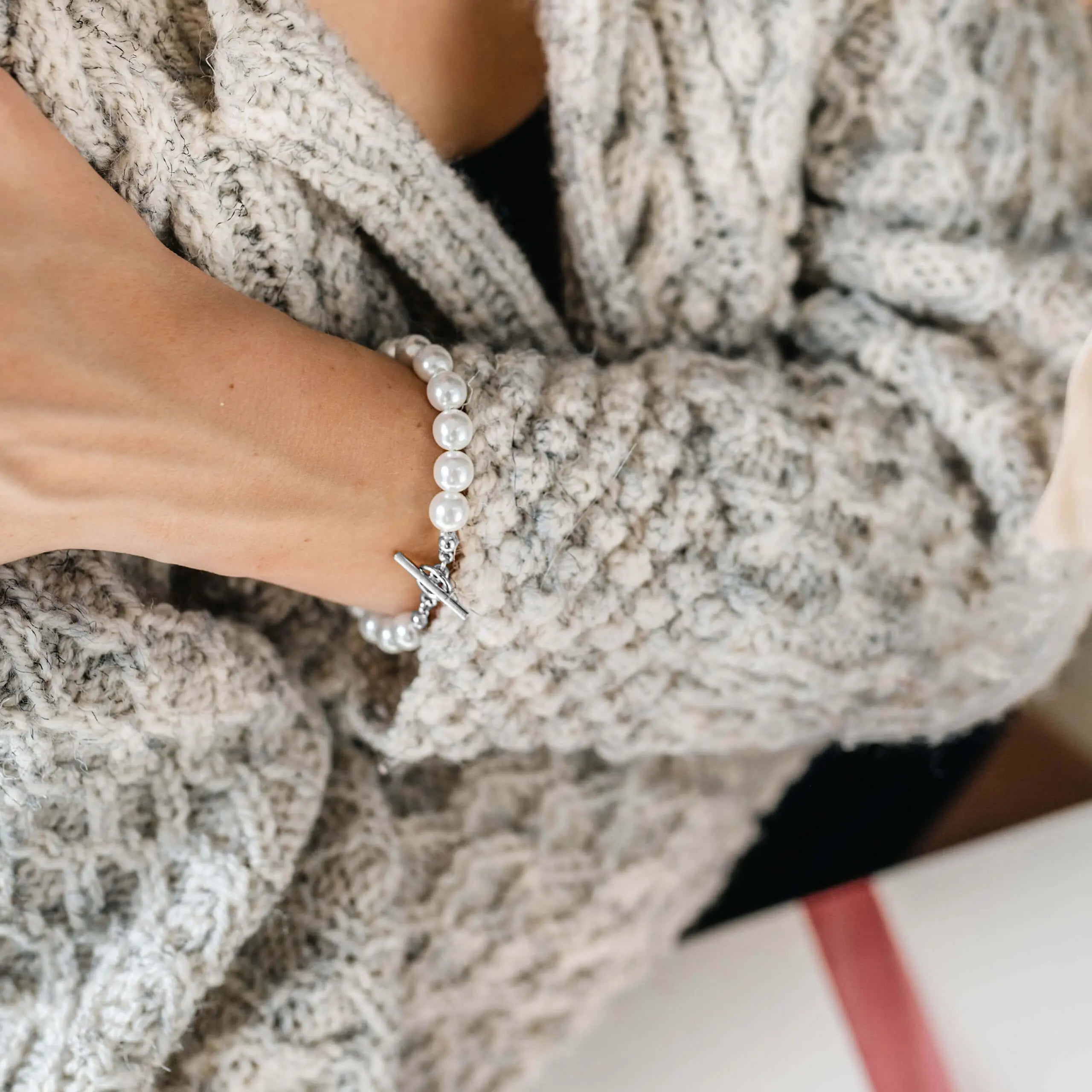 Bransoletka z pereł PEARLS srebrna