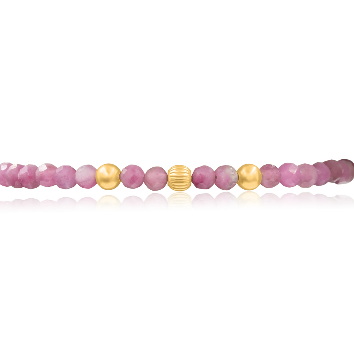 Naszyjnik SUMMER z różowym turmalinem srebrny pozłacany