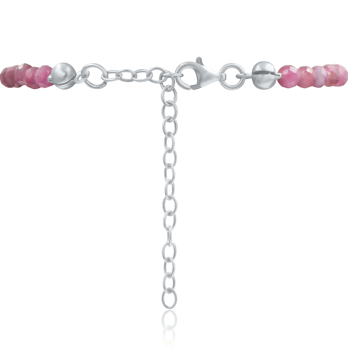 Naszyjnik SUMMER z różowym turmalinem srebrny