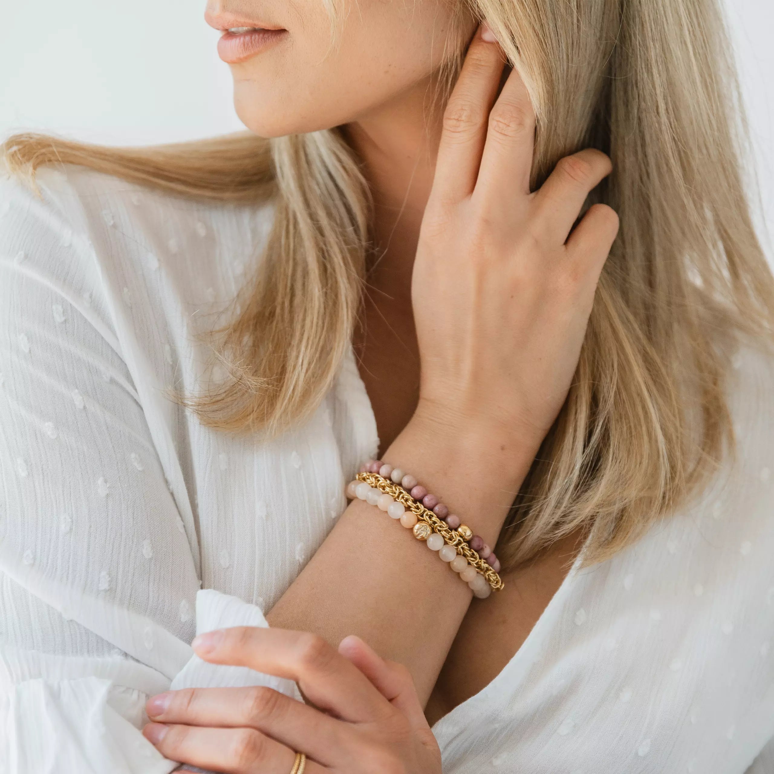 Bransoletka AURORA NUDE srebrna pozłacana