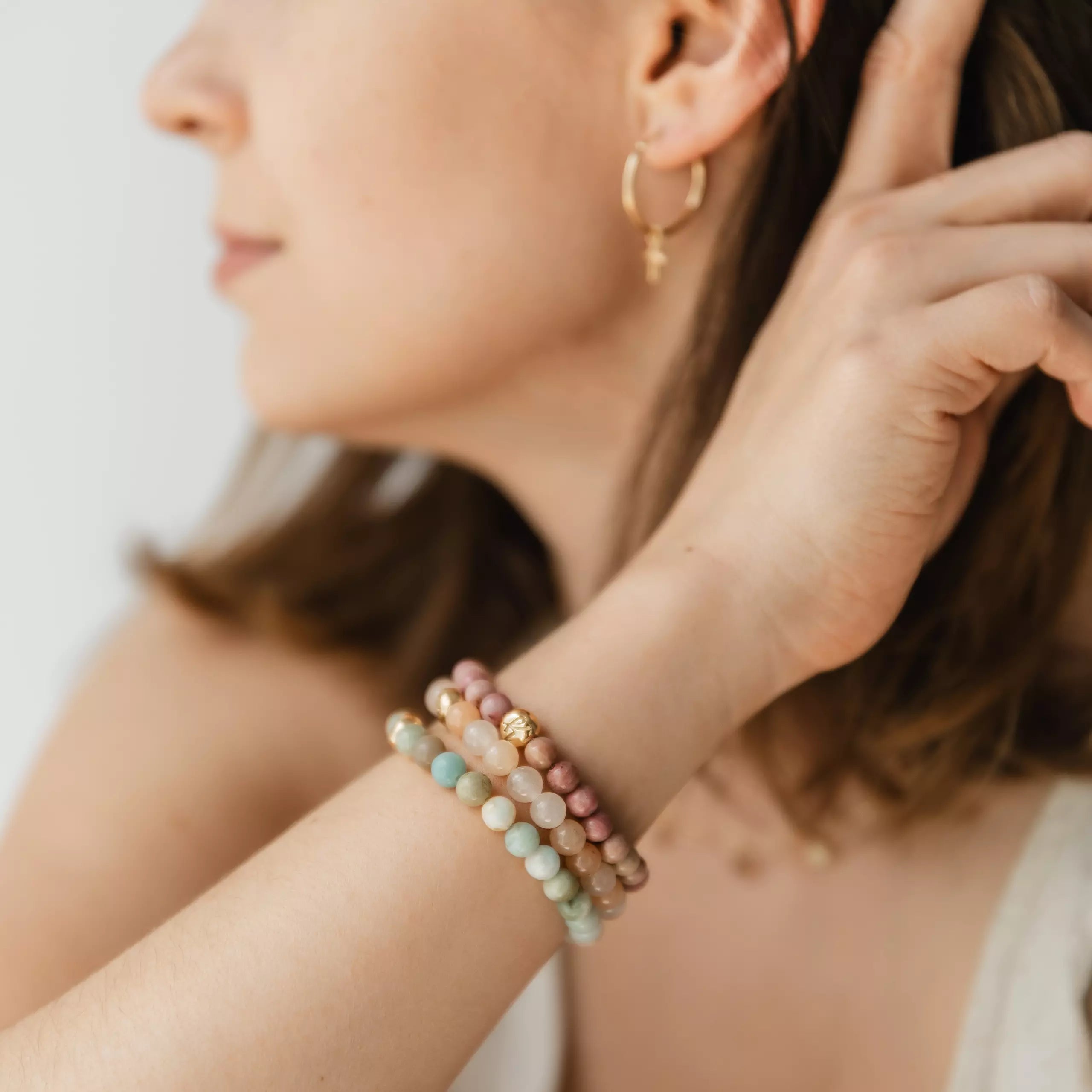 Bransoletka AURORA NUDE srebrna pozłacana