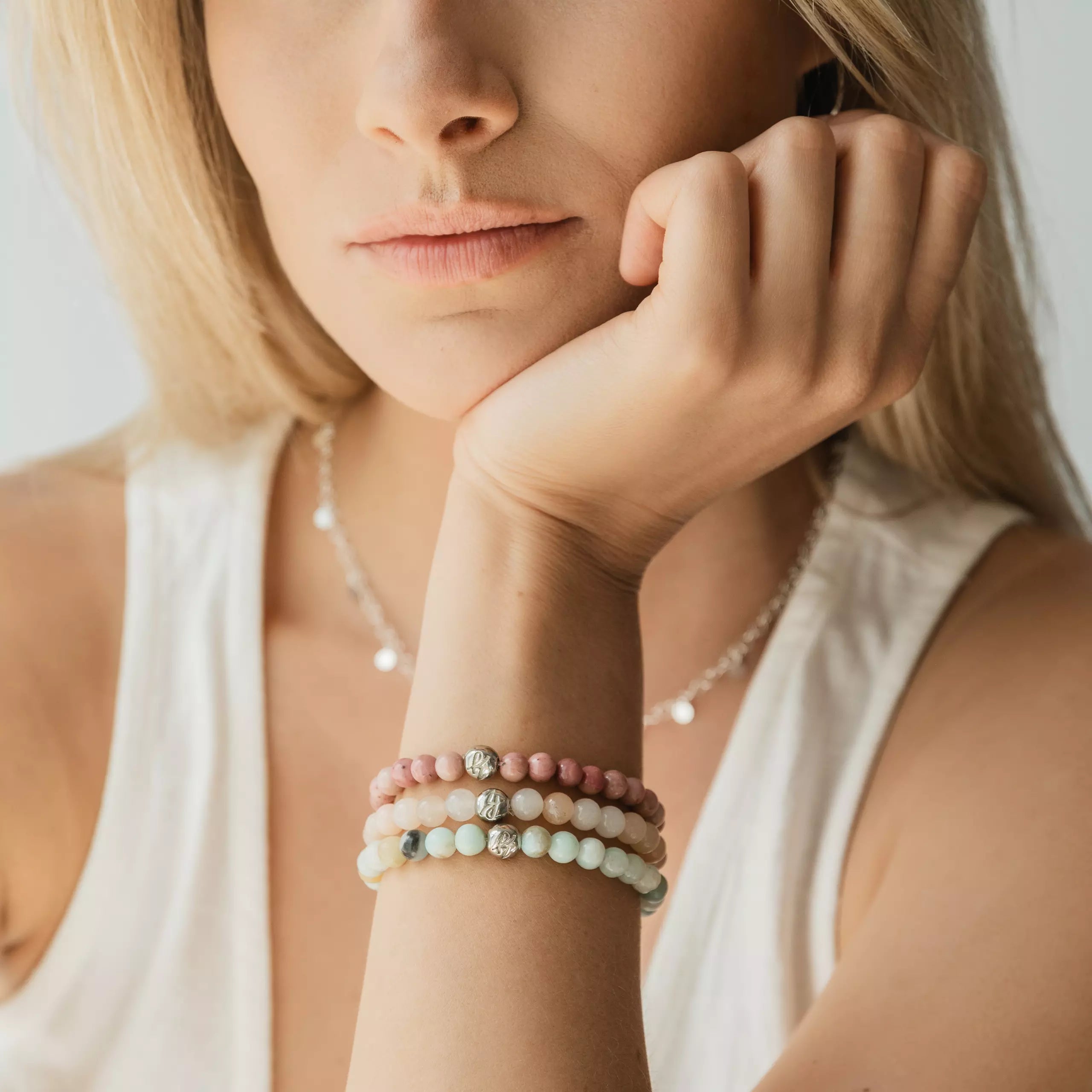 Bransoletka AURORA PINK srebrna