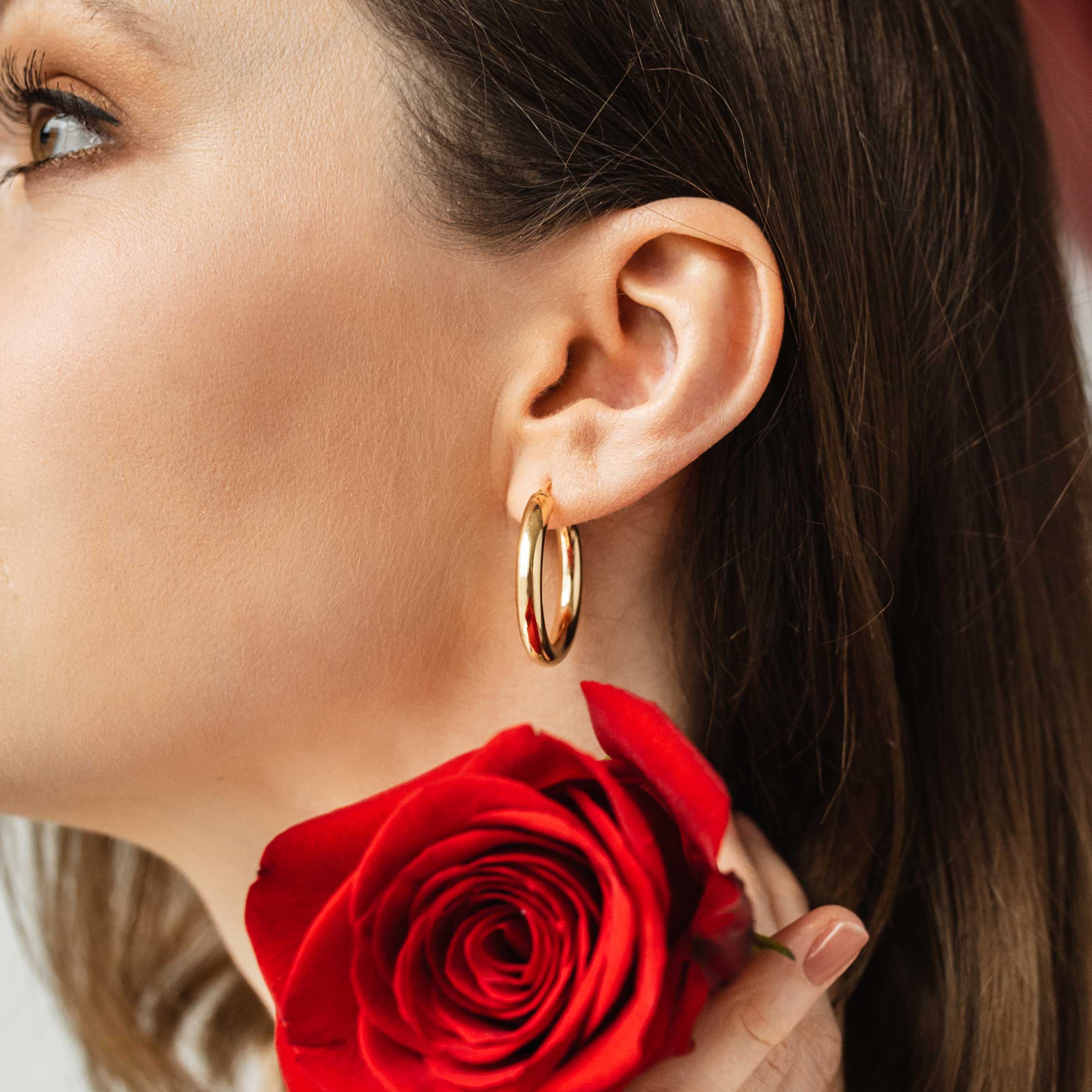 Kolczyki koła CAMILLA MAXI srebrne pozłacane