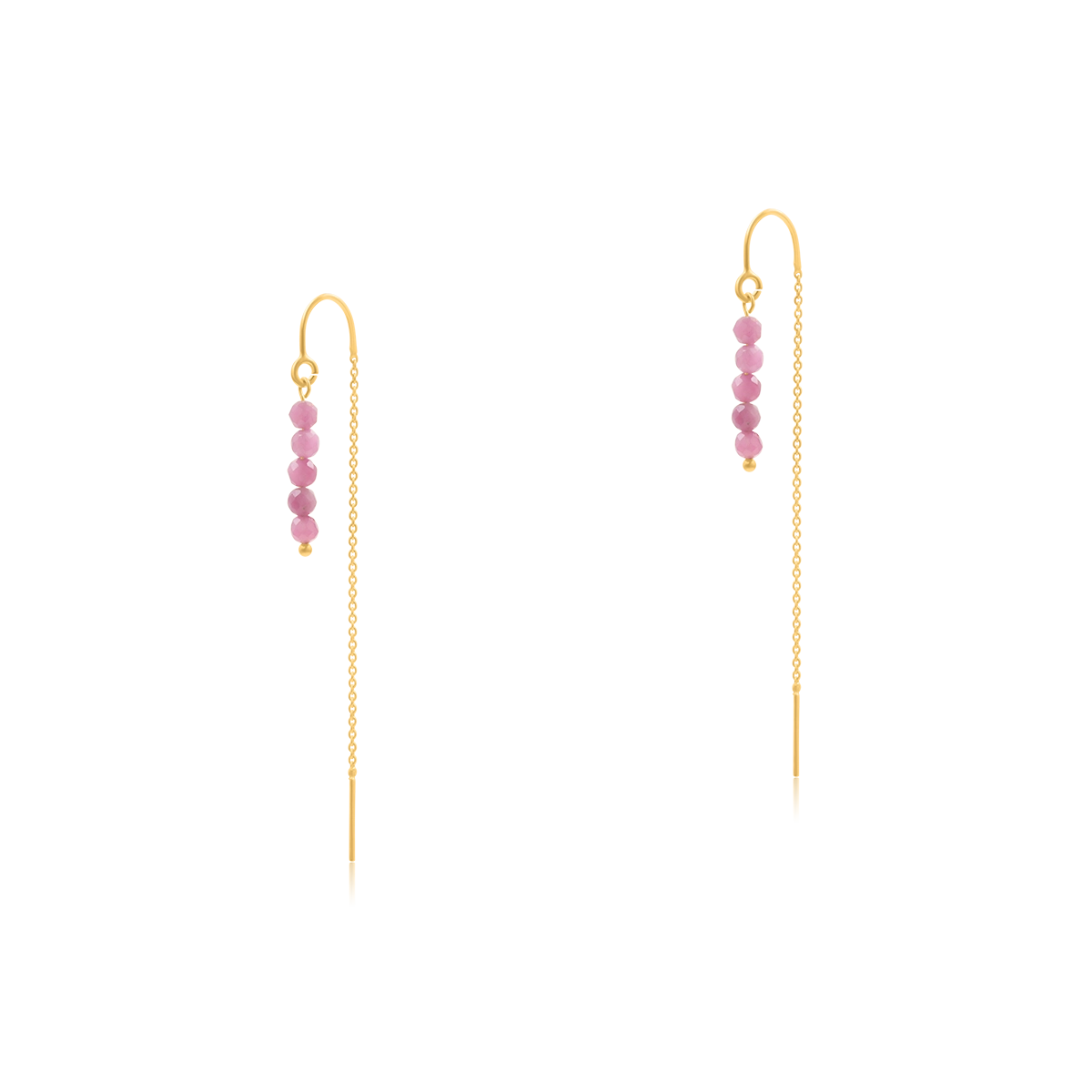 Kolczyki SUMMER z różowym turmalinem srebrne pozłacane