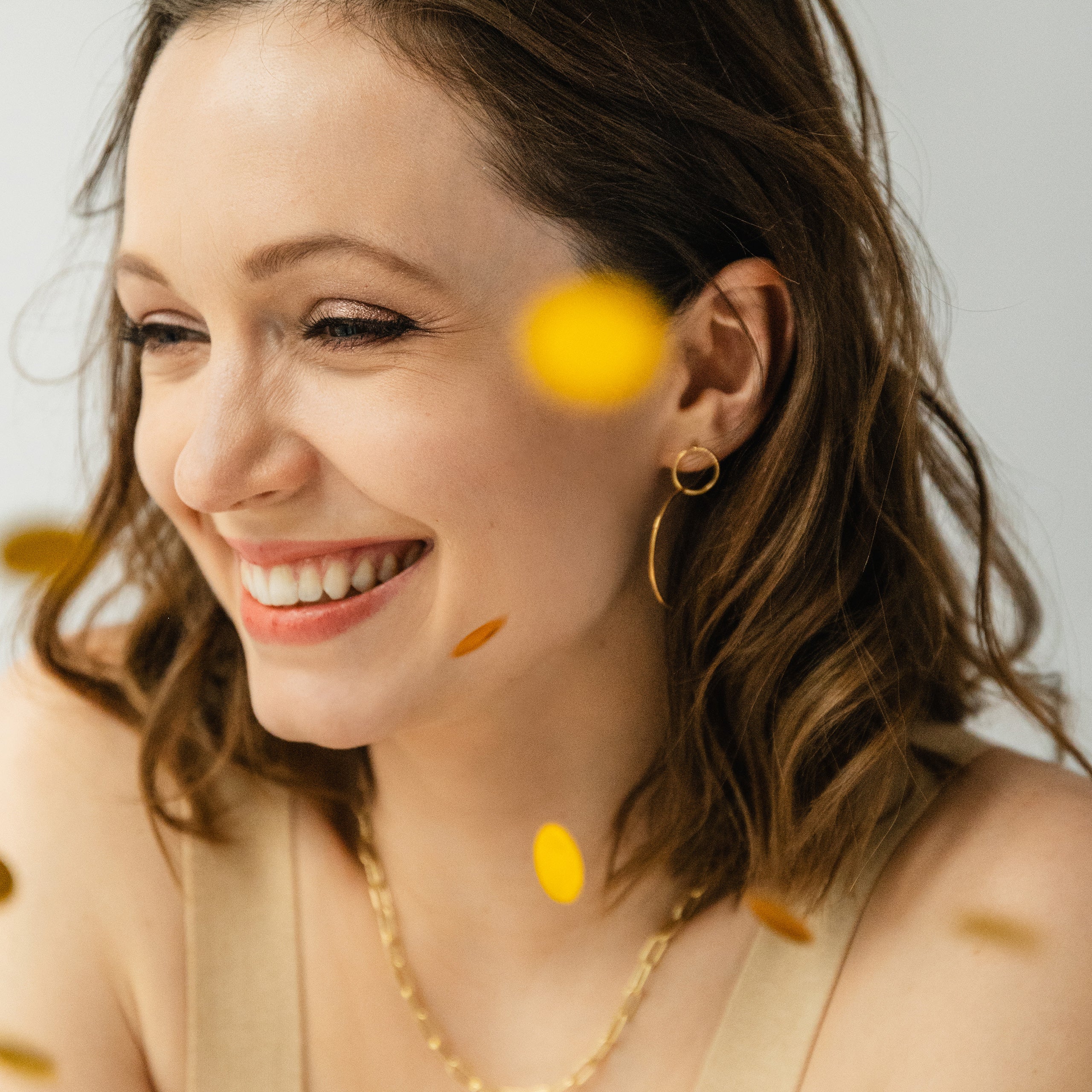 Kolczyki koła PARTY srebrne pozłacane