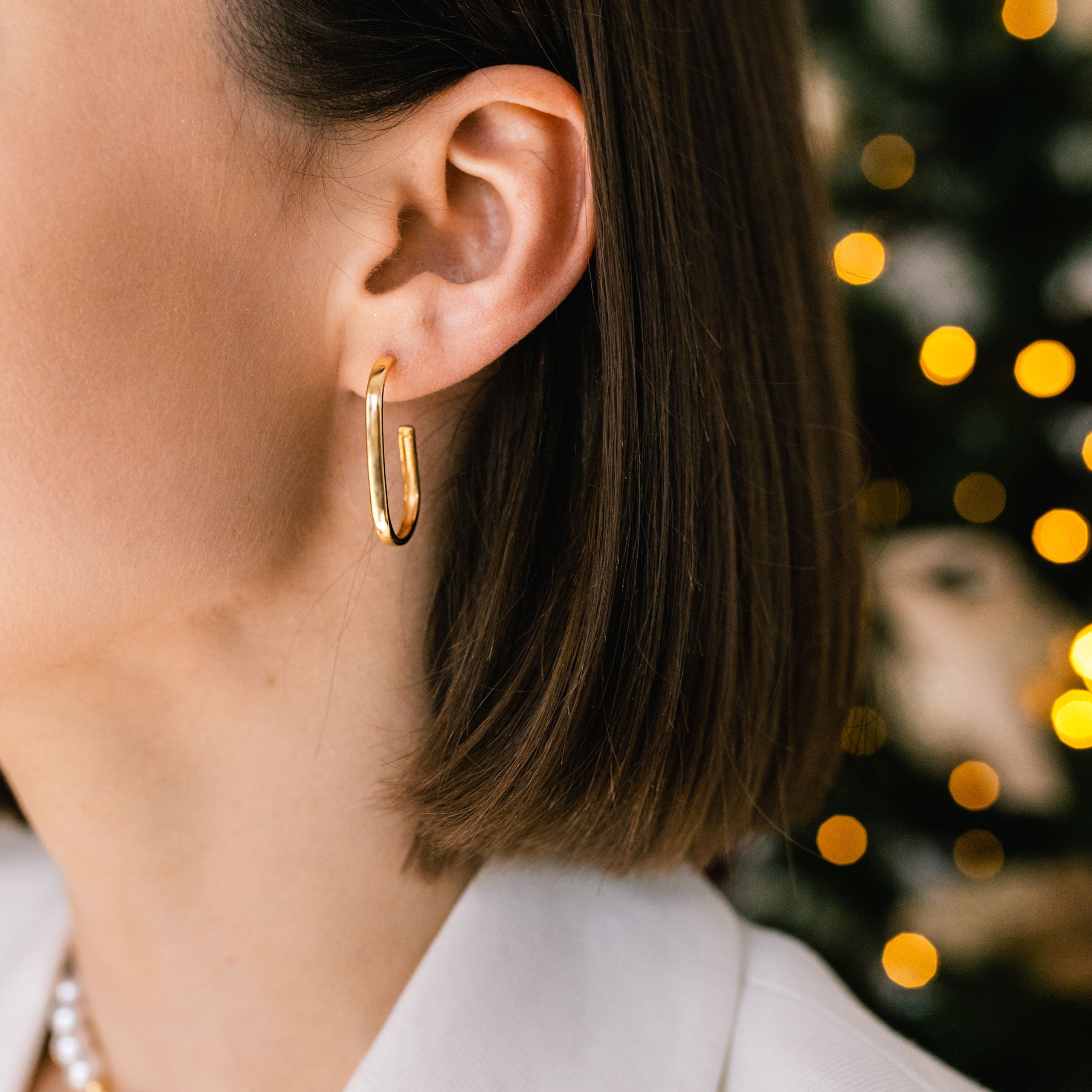 Kolczyki haczyki MODERN srebrne pozłacane