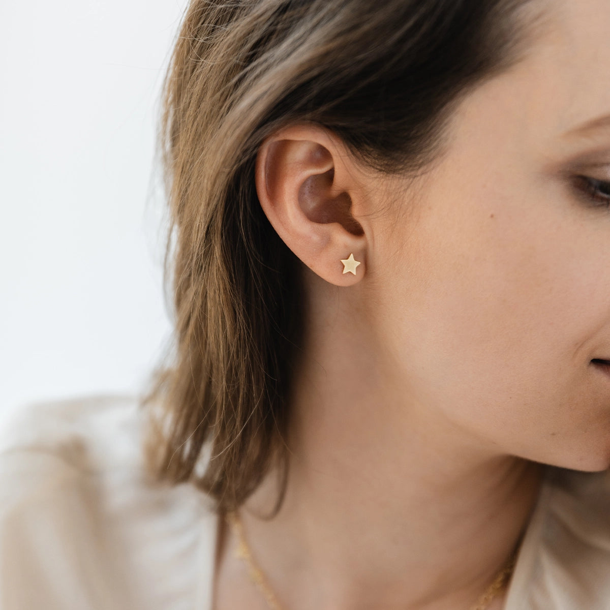 Kolczyki gwiazdki SELENA srebrne pozłacane
