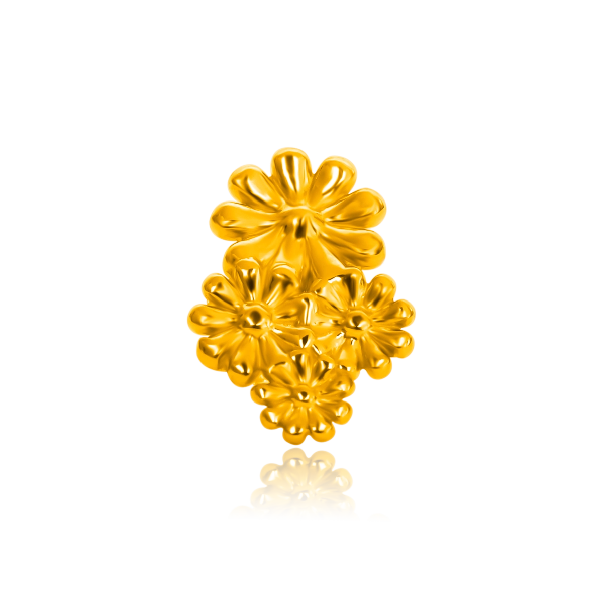 Kolczyk kwiat DAISY srebrny pozłacany