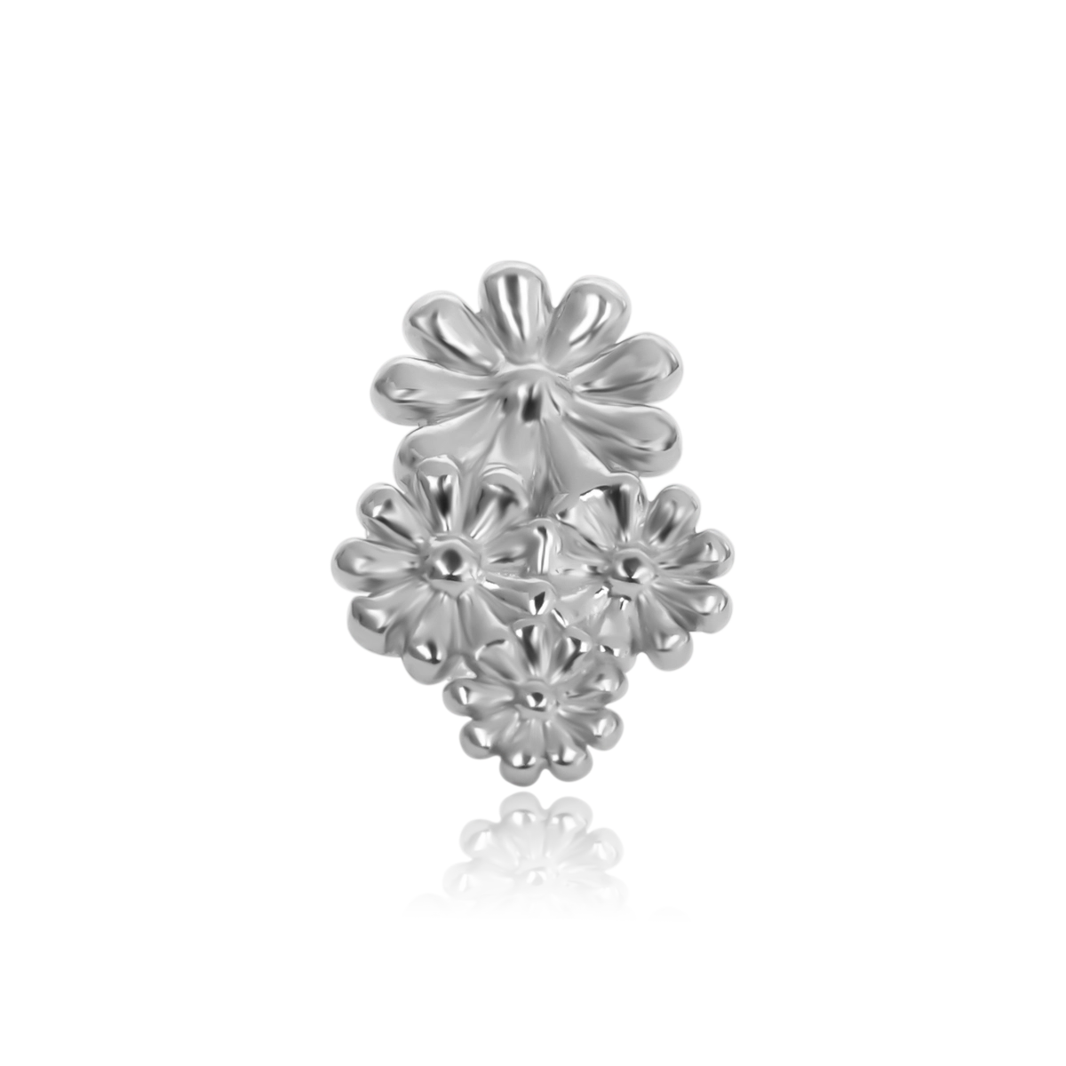 Kolczyk kwiat DAISY srebrny