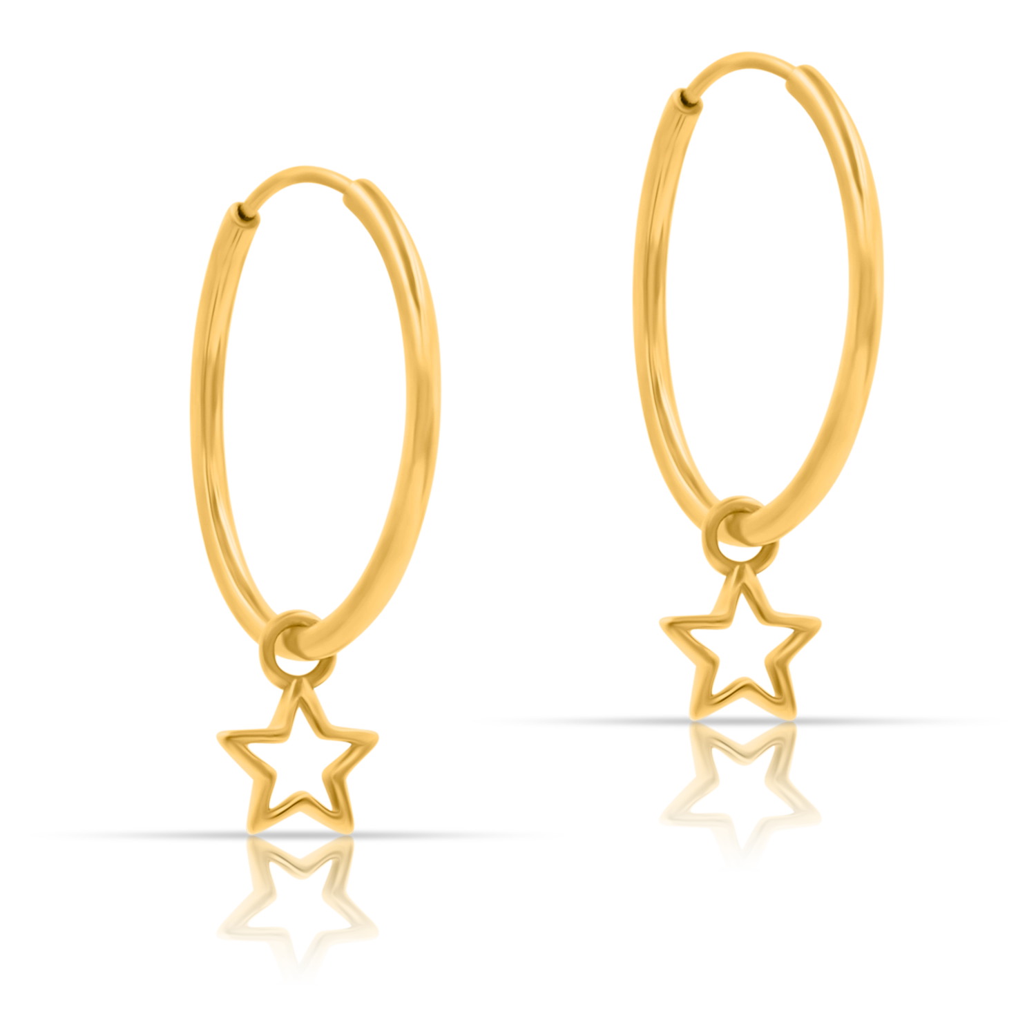 Kolczyki gwiazdki STELLA srebrne pozłacane