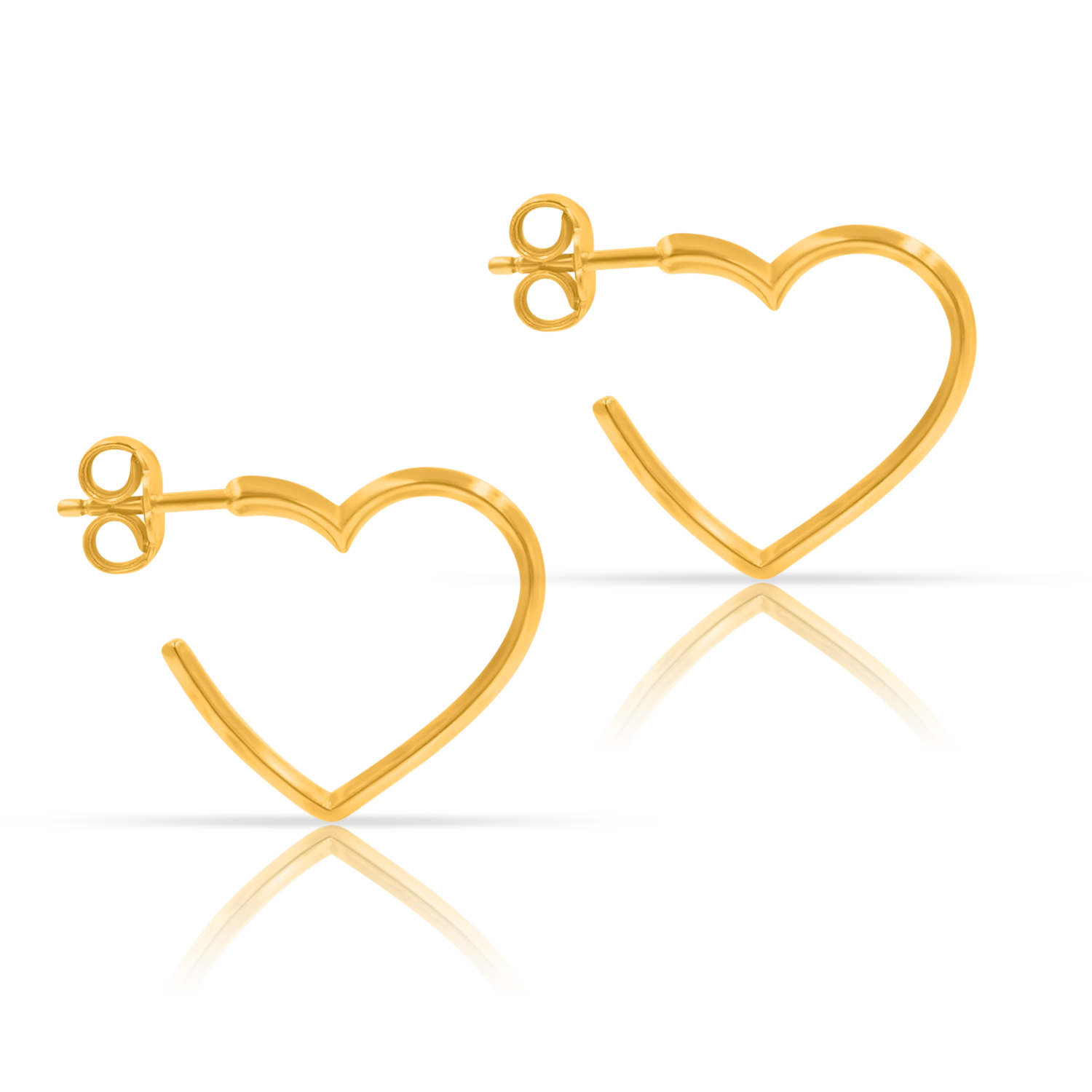 Kolczyki serca AMORE srebrne pozłacane
