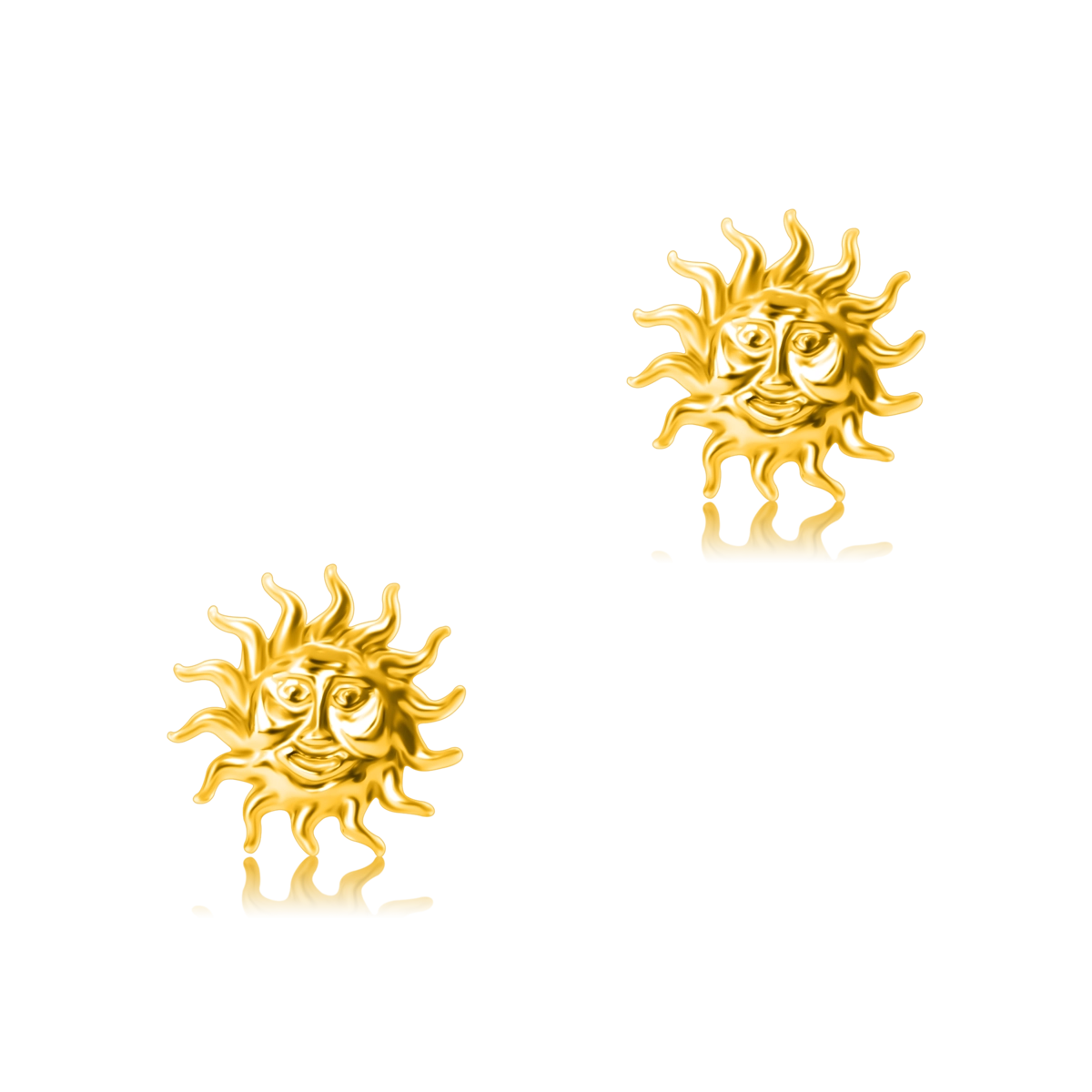 Kolczyki słońce AZTEC srebrne pozłacane