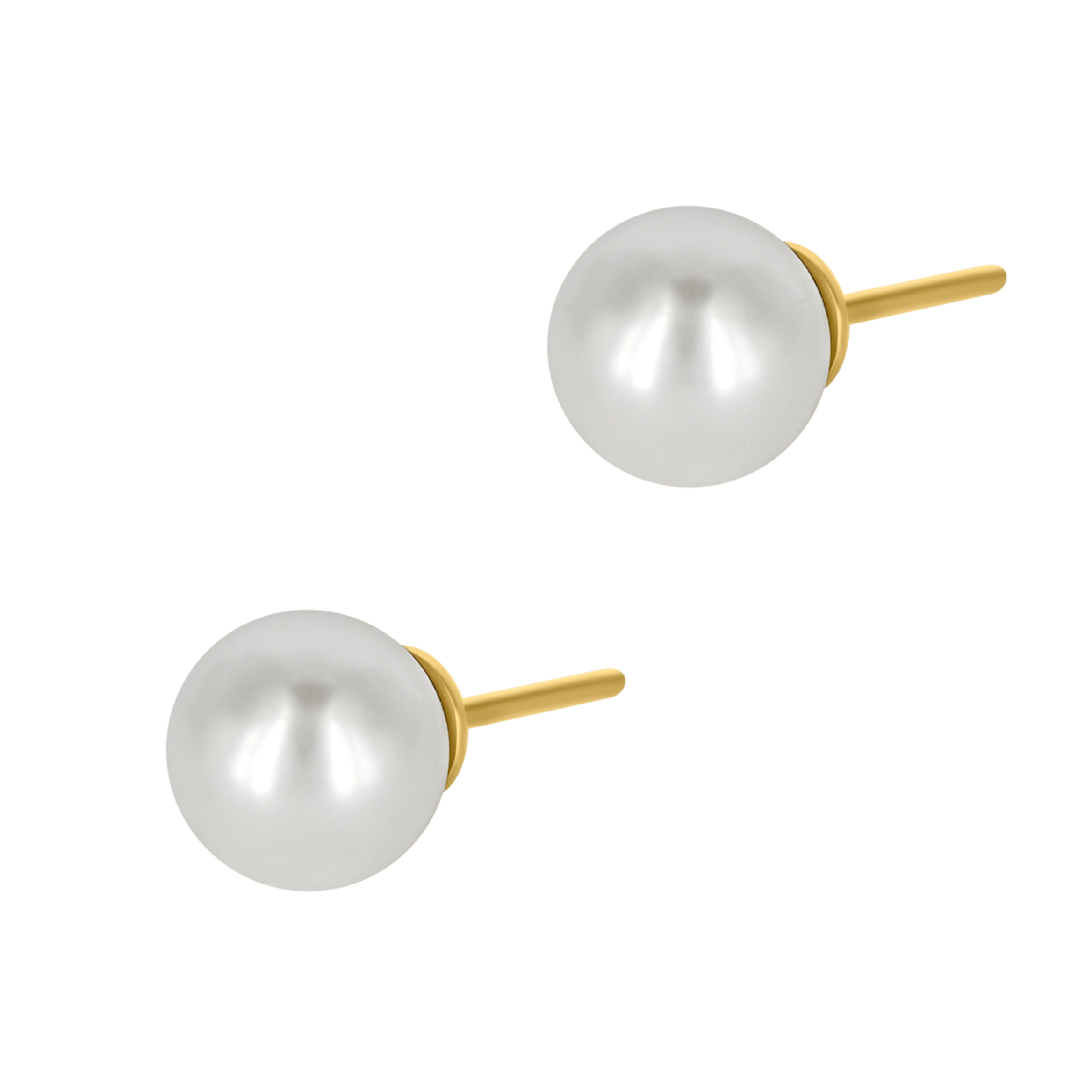 Kolczyki perły BIG PEARLS srebrne pozłacane