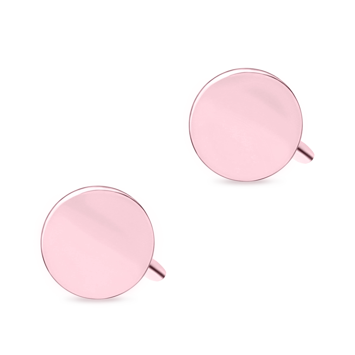 Kolczyki guziki CIRCLE srebrne pozłacane na różowo