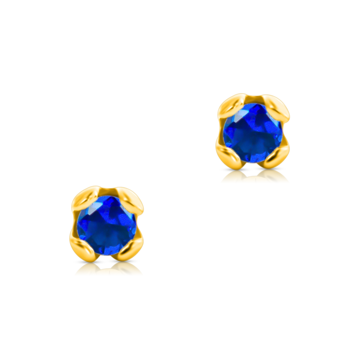 Kolczyki COLORS srebrne pozłacane - niebieski kamień