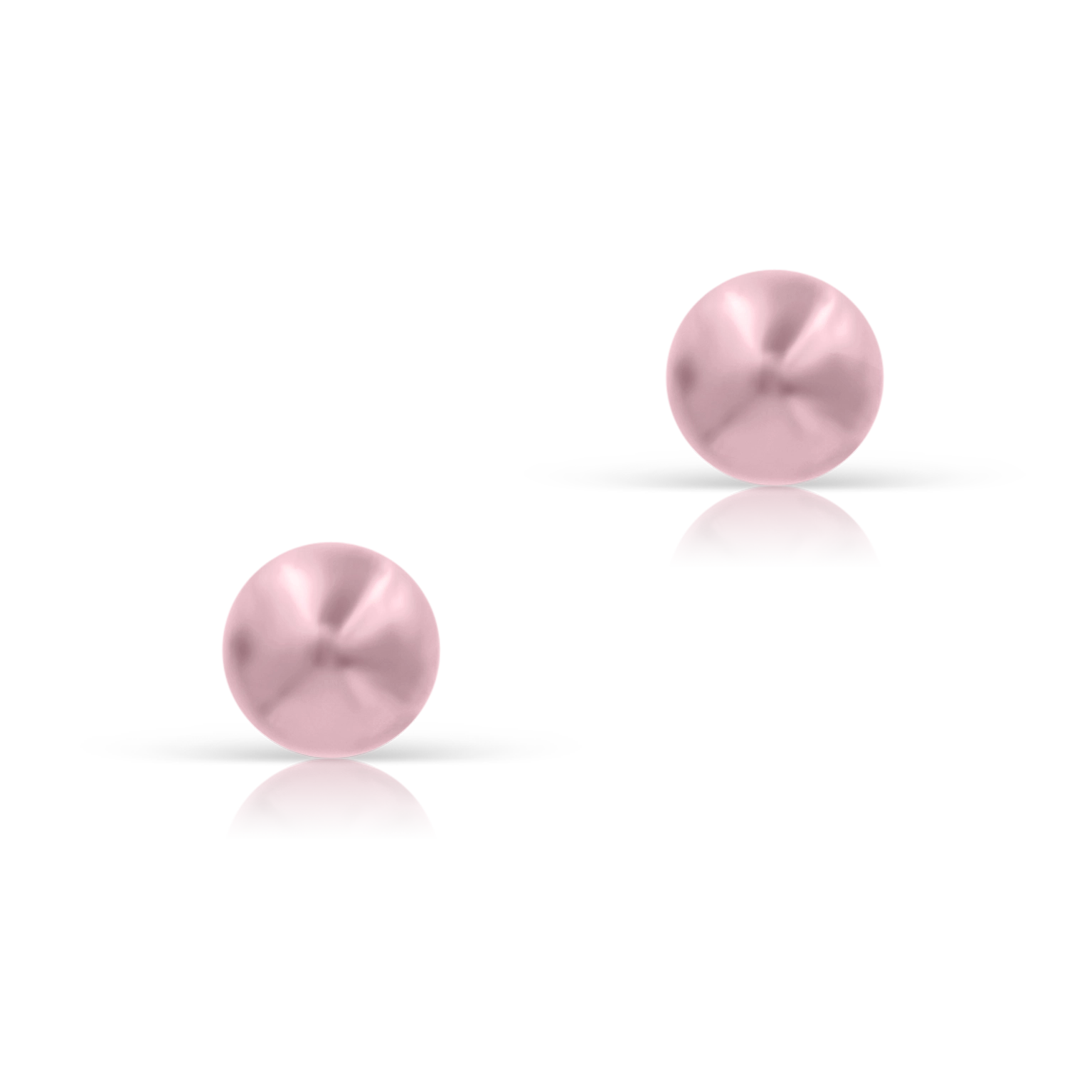 Kolczyki kulki DOTS srebrne pozłacane na różowo - S