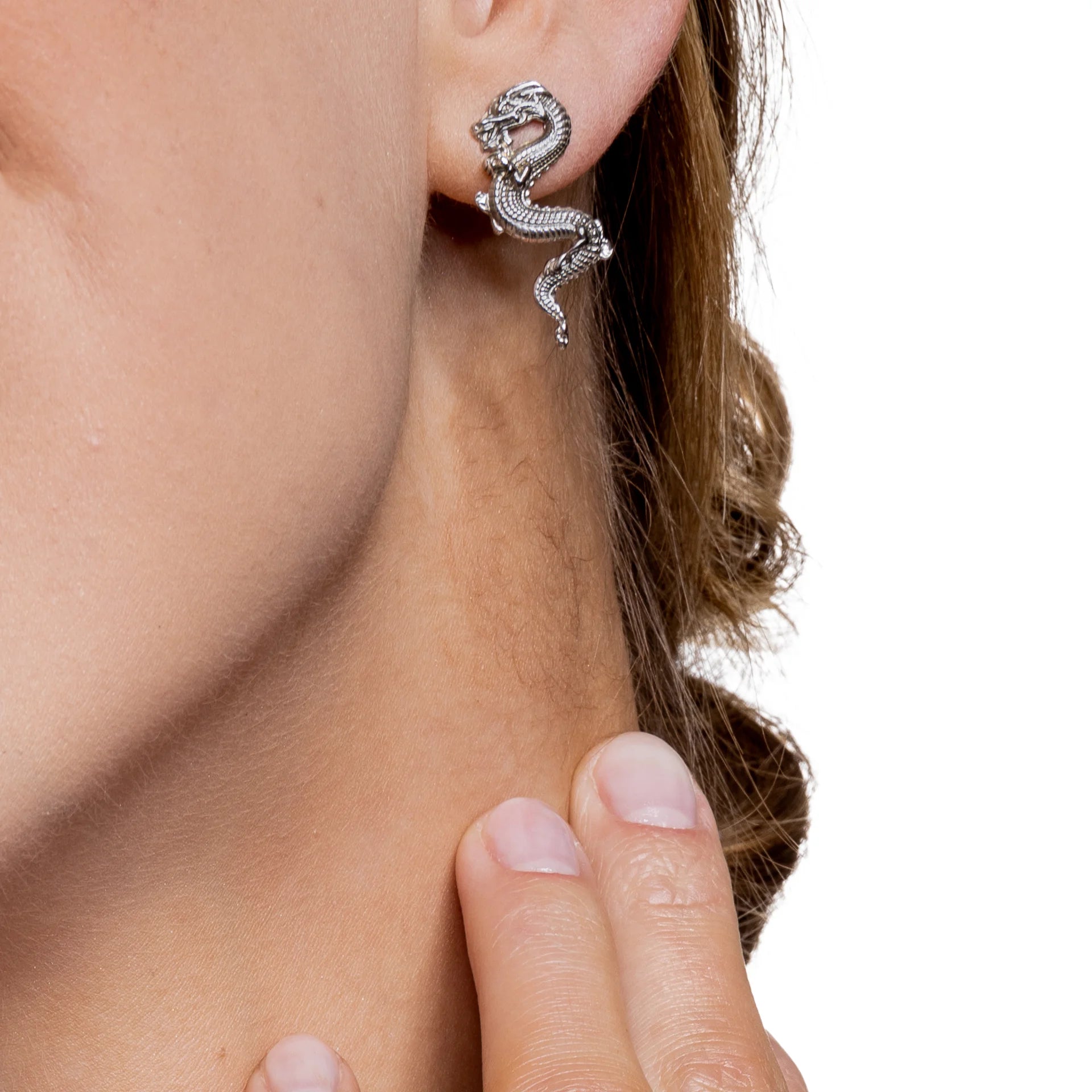 Kolczyki DRAGON srebrne