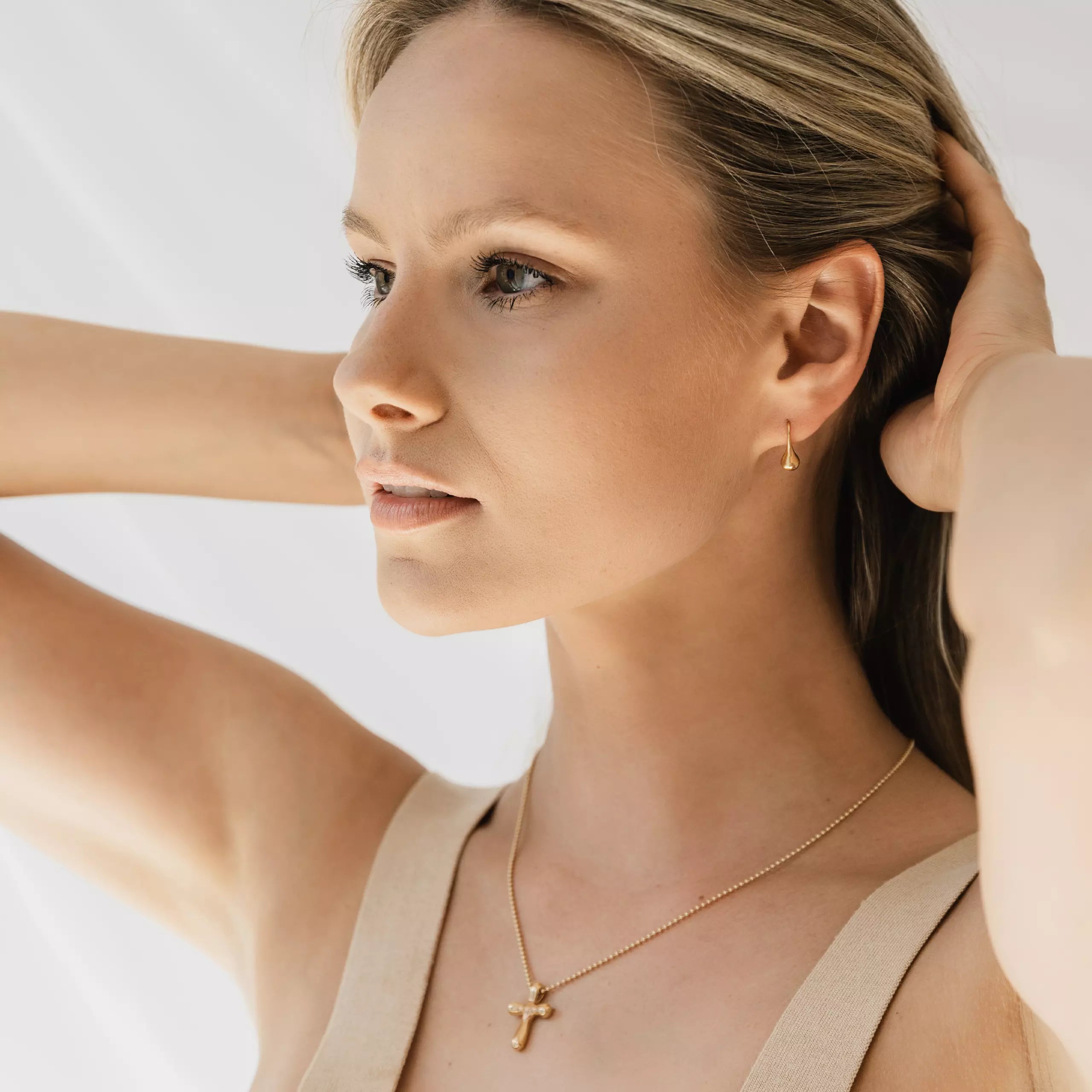 Kolczyki łezki DROP srebrne pozłacane