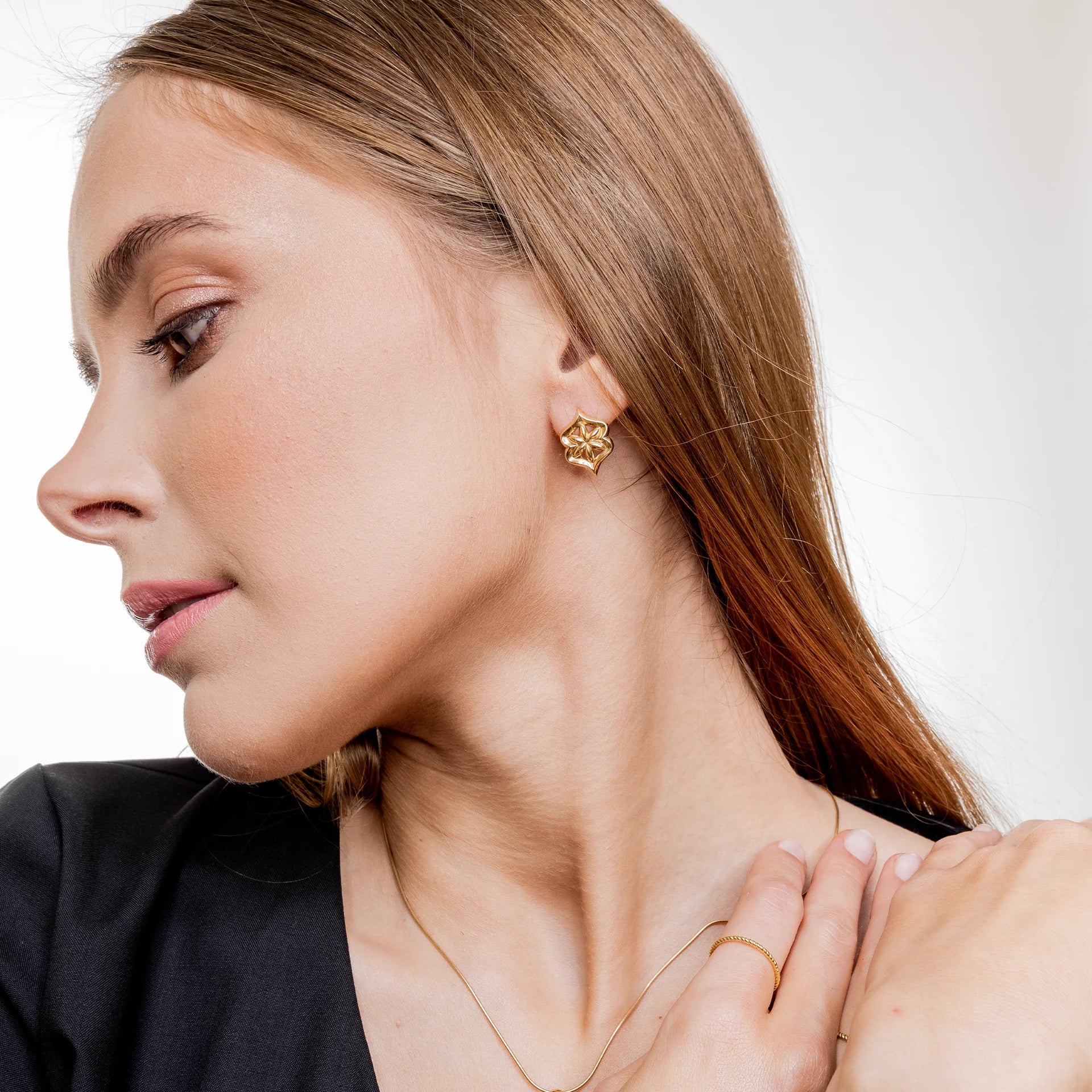 Kolczyki FLOWER srebrne pozłacane