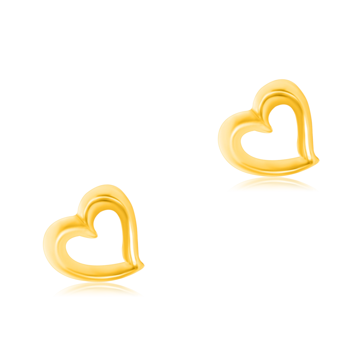 Kolczyki serduszka HEART srebrne pozłacane