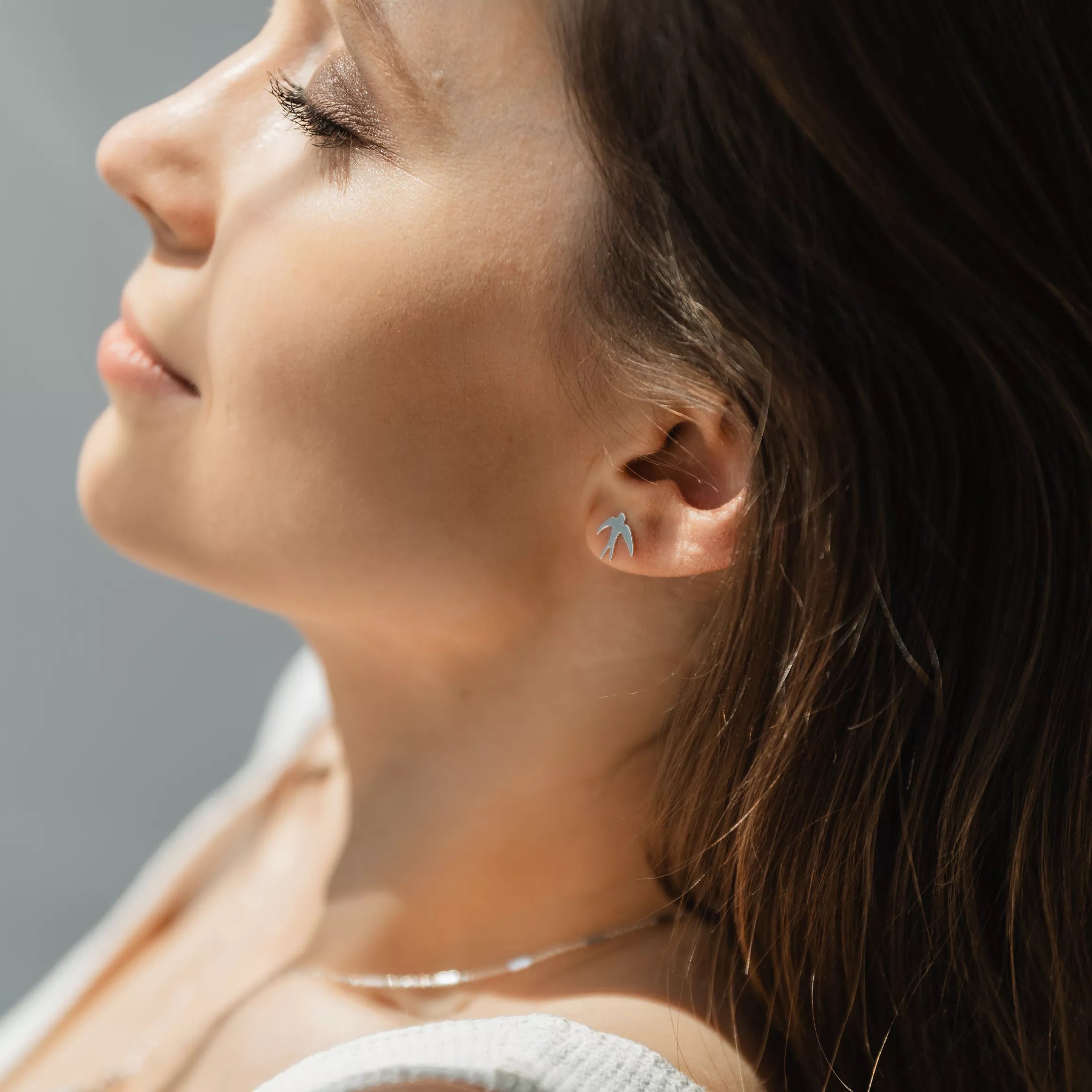 Kolczyki jaskółki BIRD srebrne