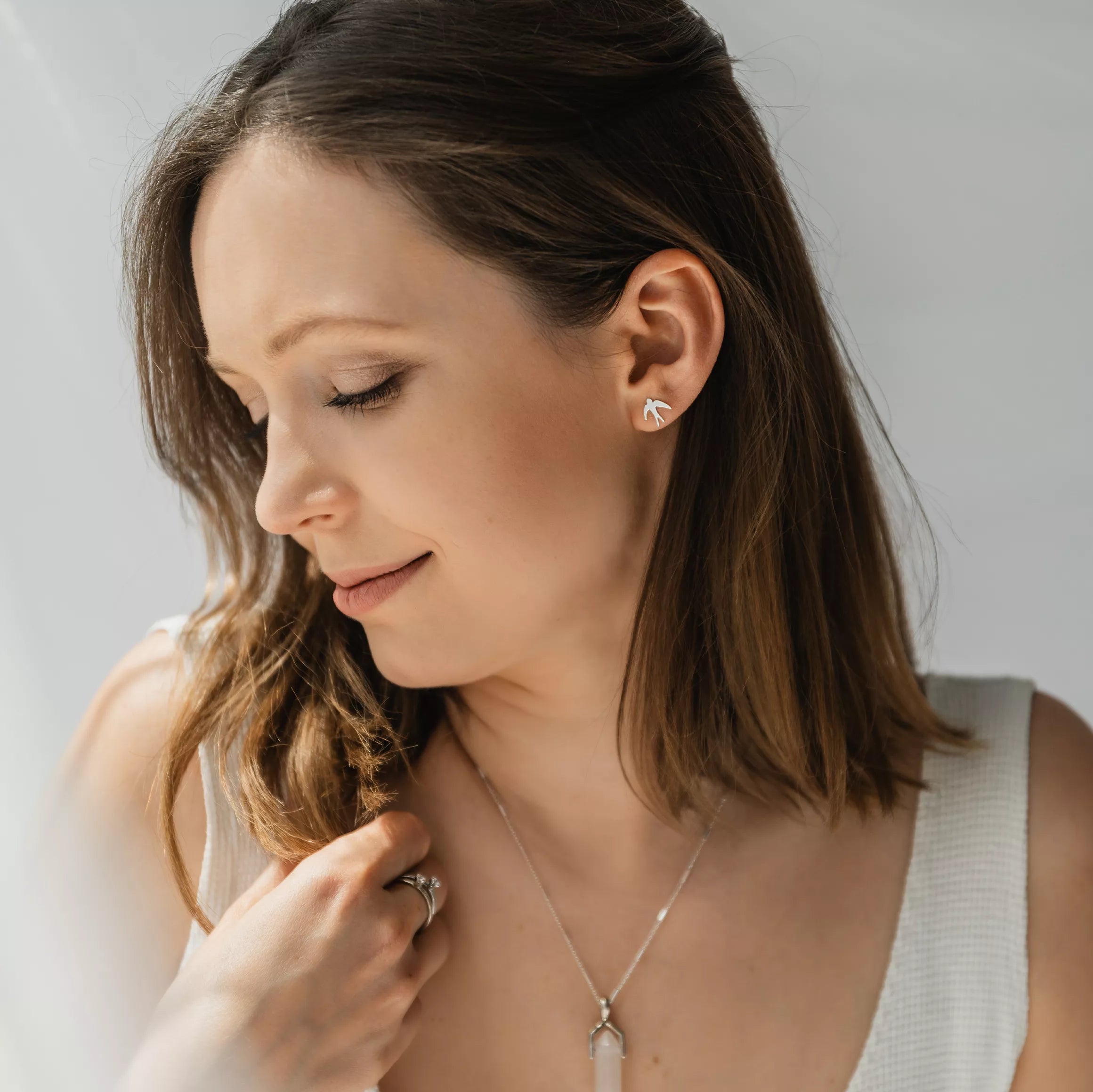 Kolczyki jaskółki BIRD srebrne