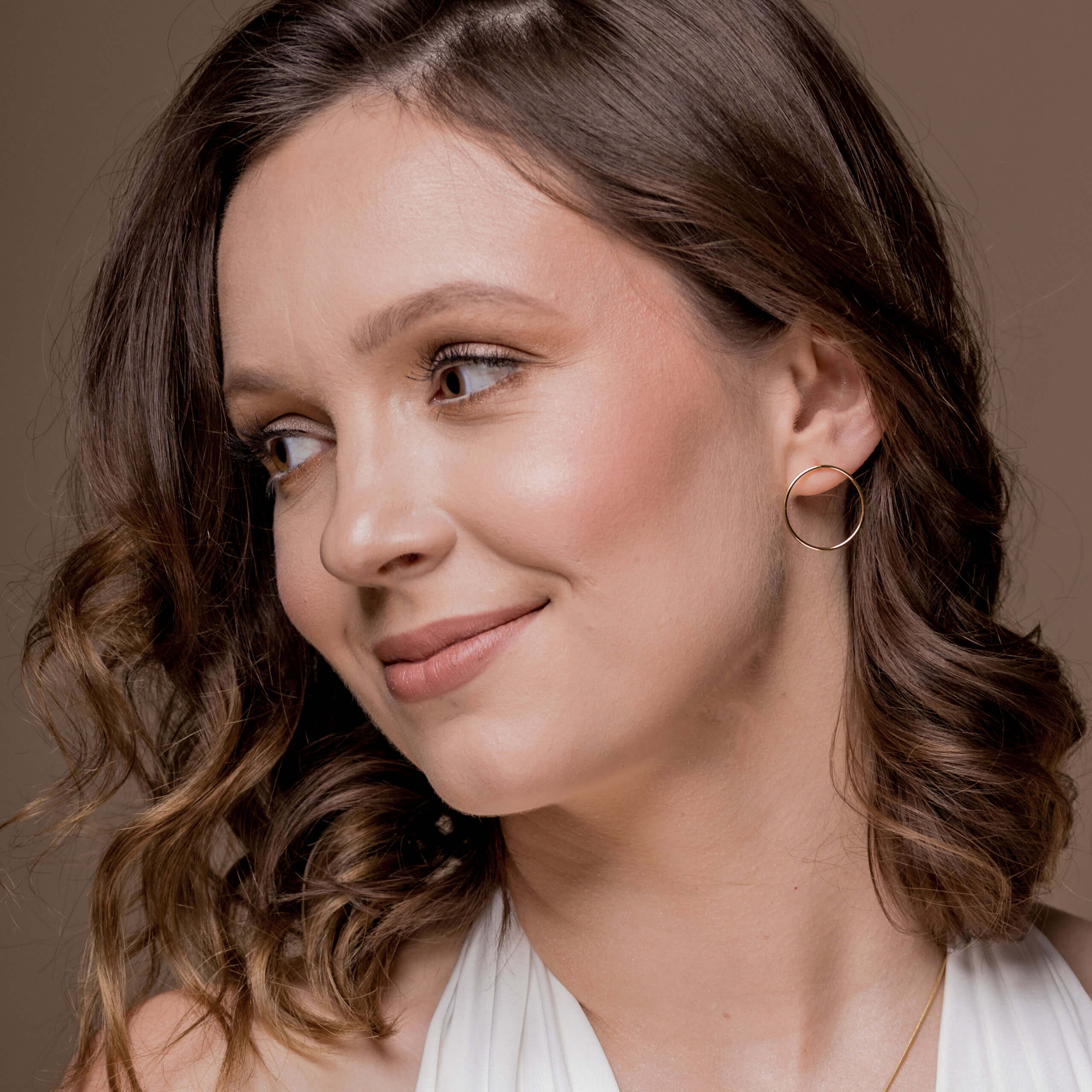Kolczyki koła EVA MAXI srebrne pozłacane
