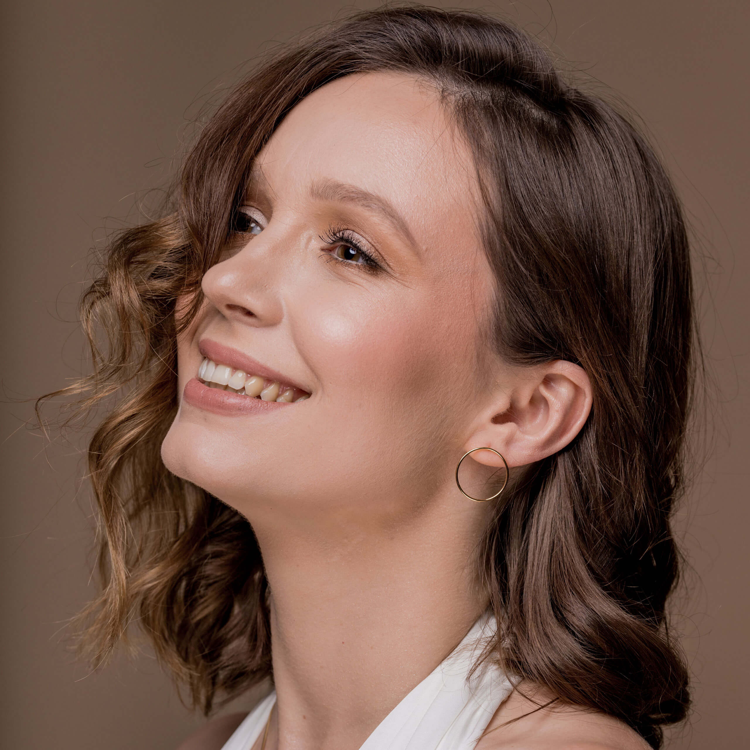 Kolczyki koła EVA MAXI srebrne pozłacane