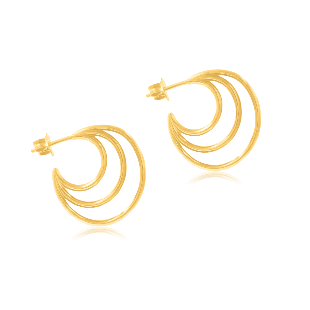 Kolczyki koła CHARM srebrne pozłacane