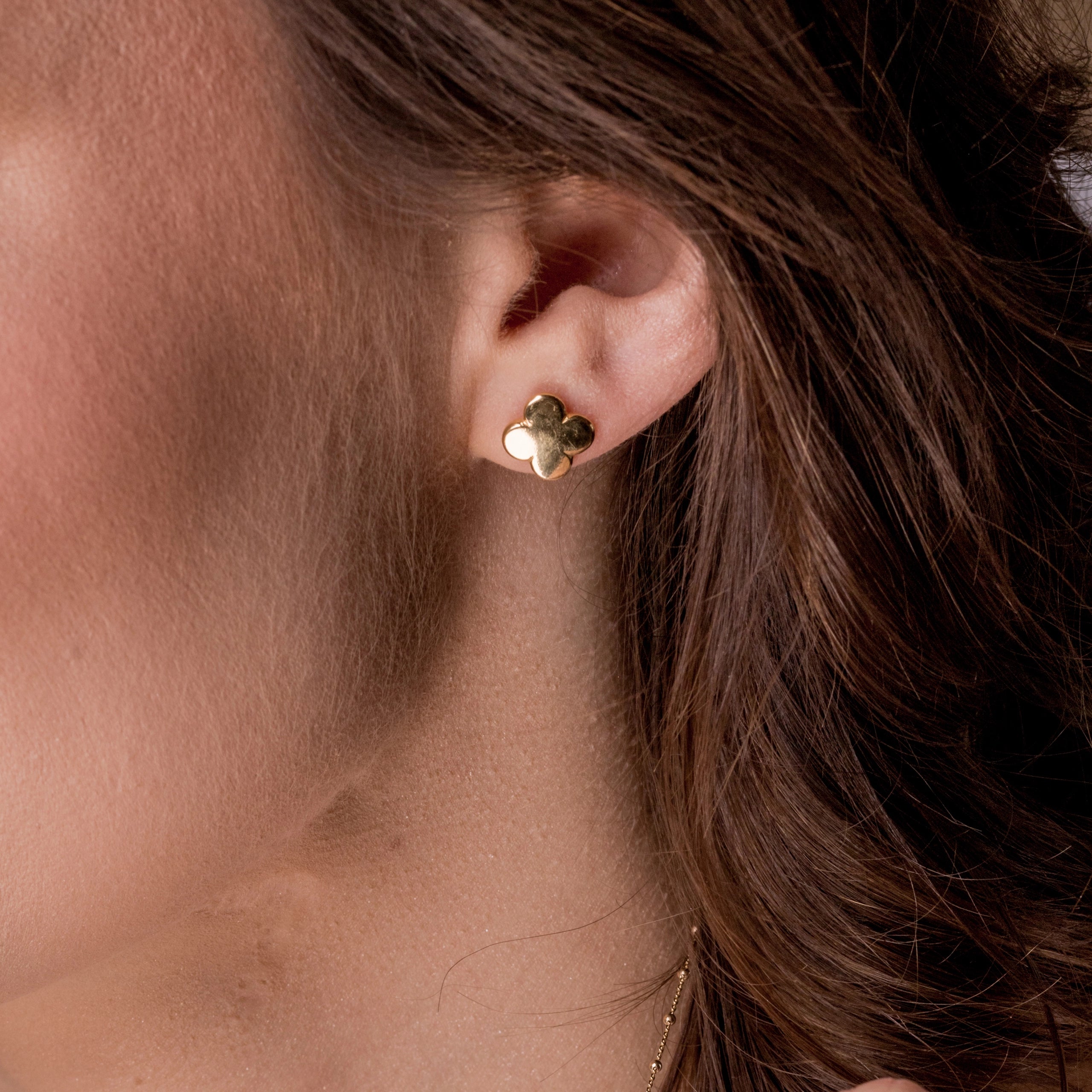 Kolczyki koniczyny LYA srebrne pozłacane