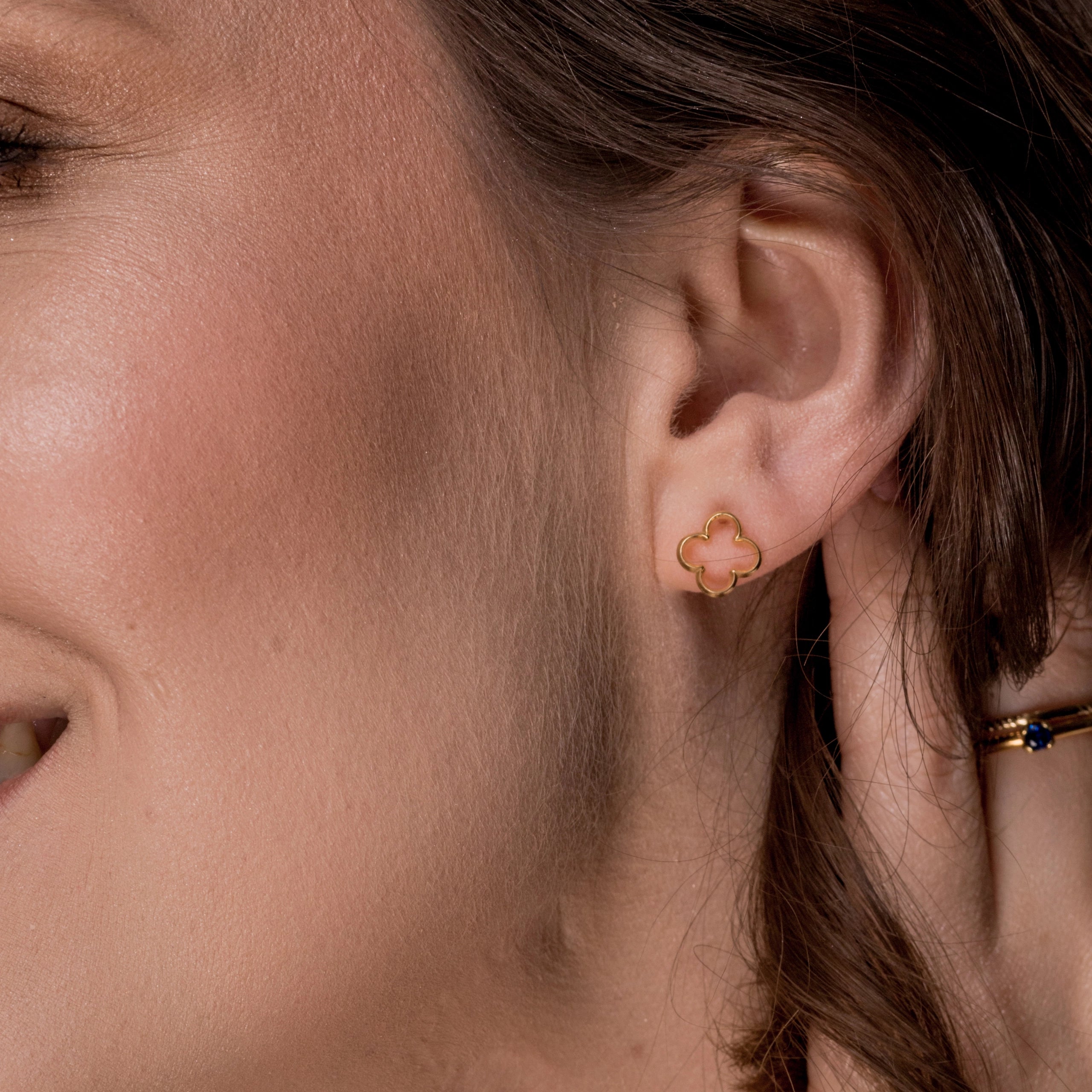 Kolczyki koniczyny LILY srebrne pozłacane