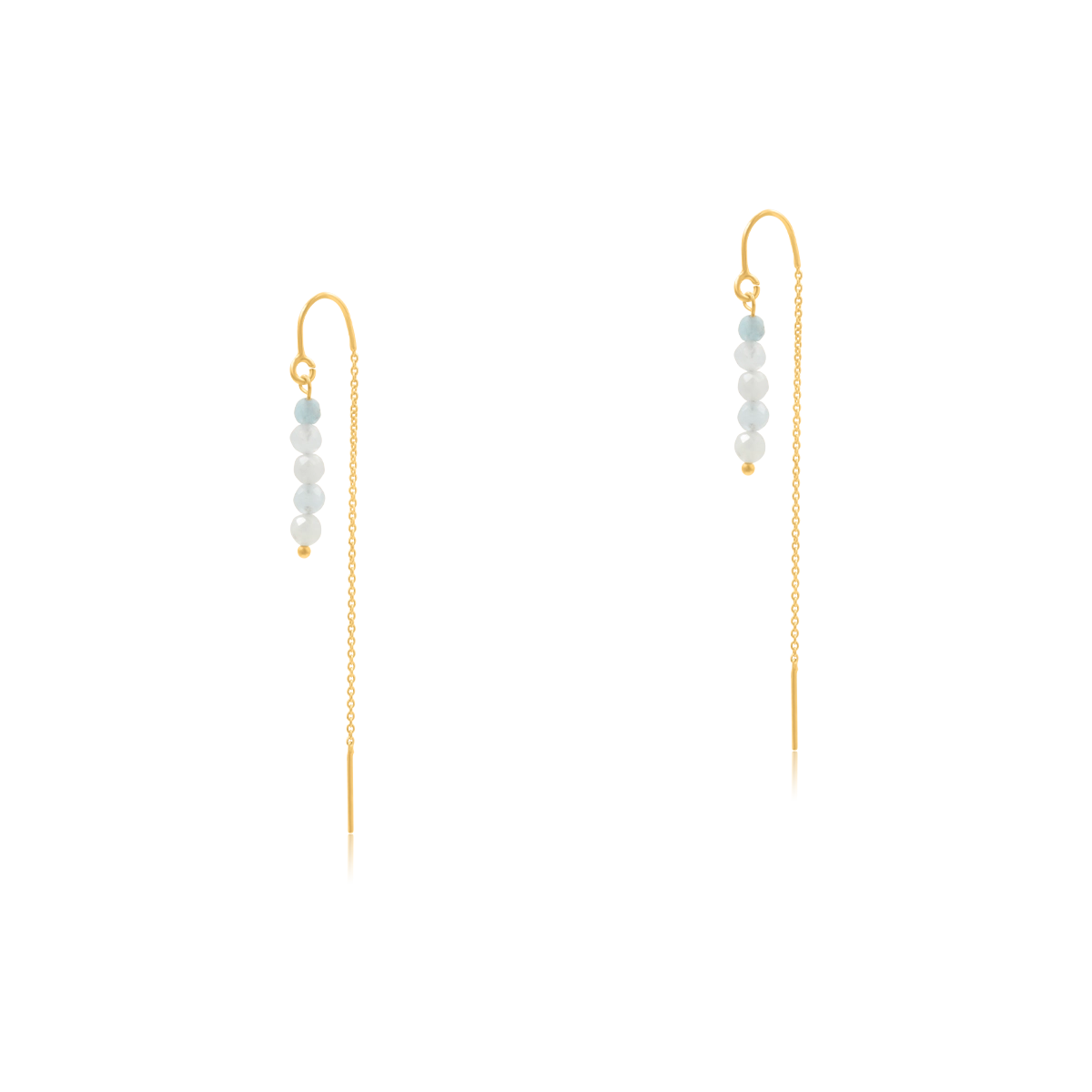 Kolczyki SUMMER z błękitnym akwamarynem srebrne pozłacane