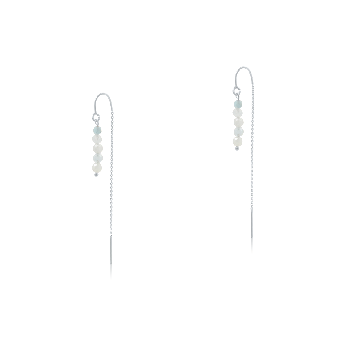 Kolczyki SUMMER z błękitnym akwamarynem srebrne