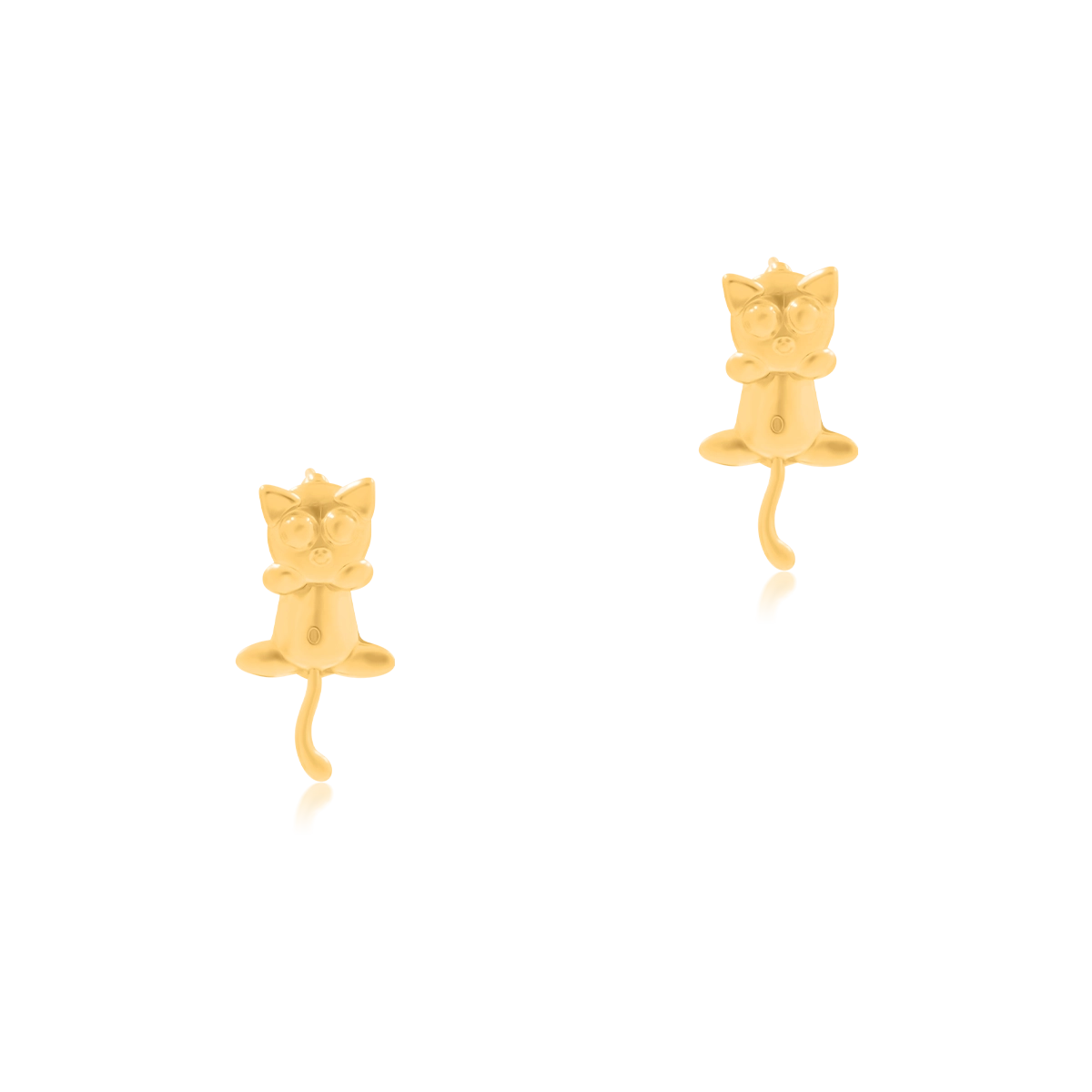 Kolczyki kotki CAT srebrne pozłacane