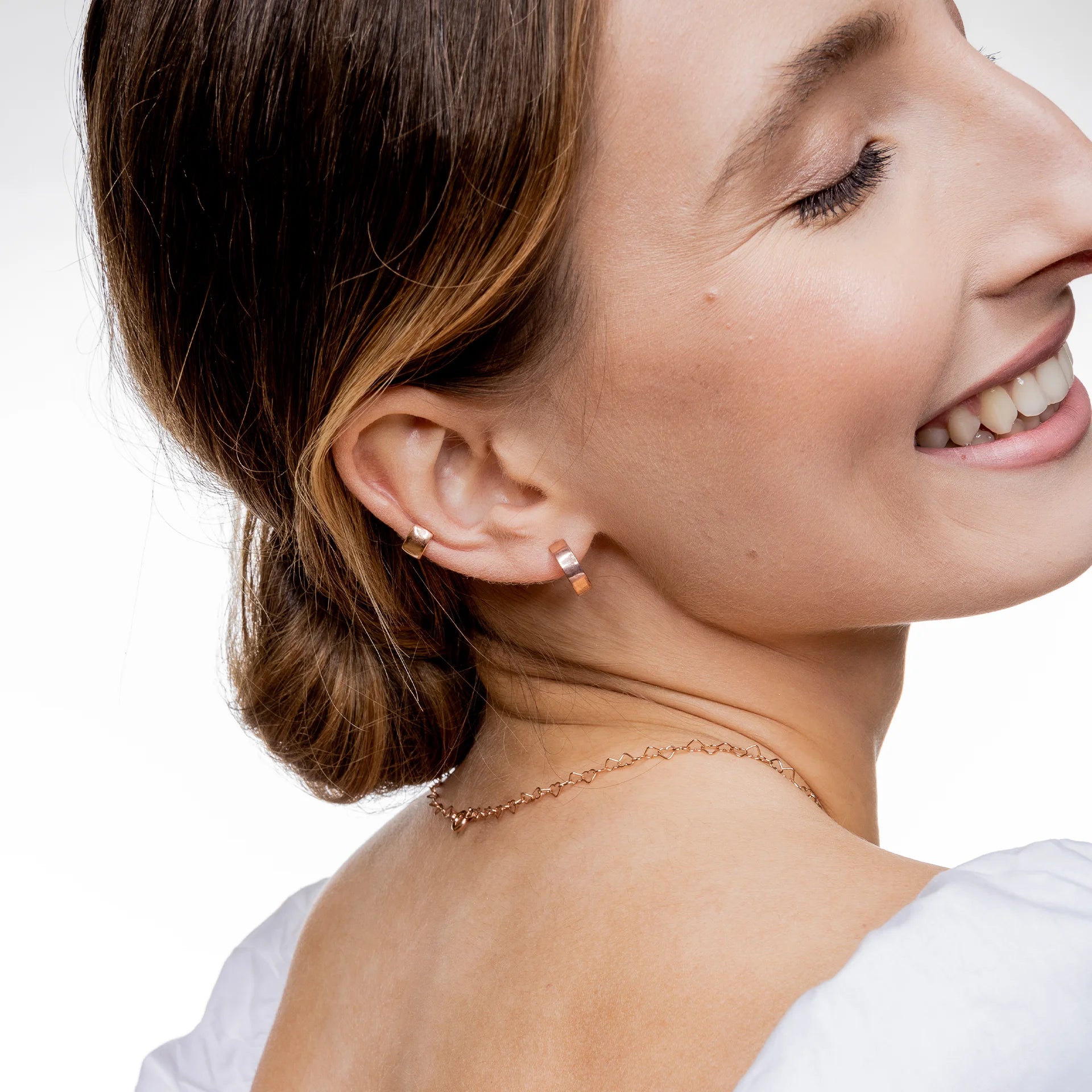 Kolczyki LARA srebrne pozłacane na różowo