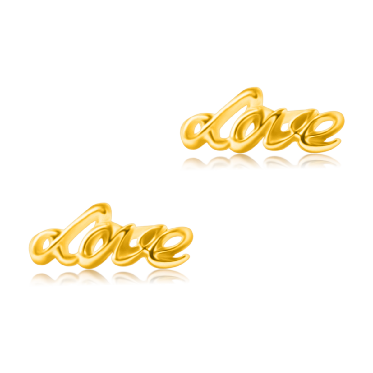 Kolczyki LOVE srebrne pozłacane