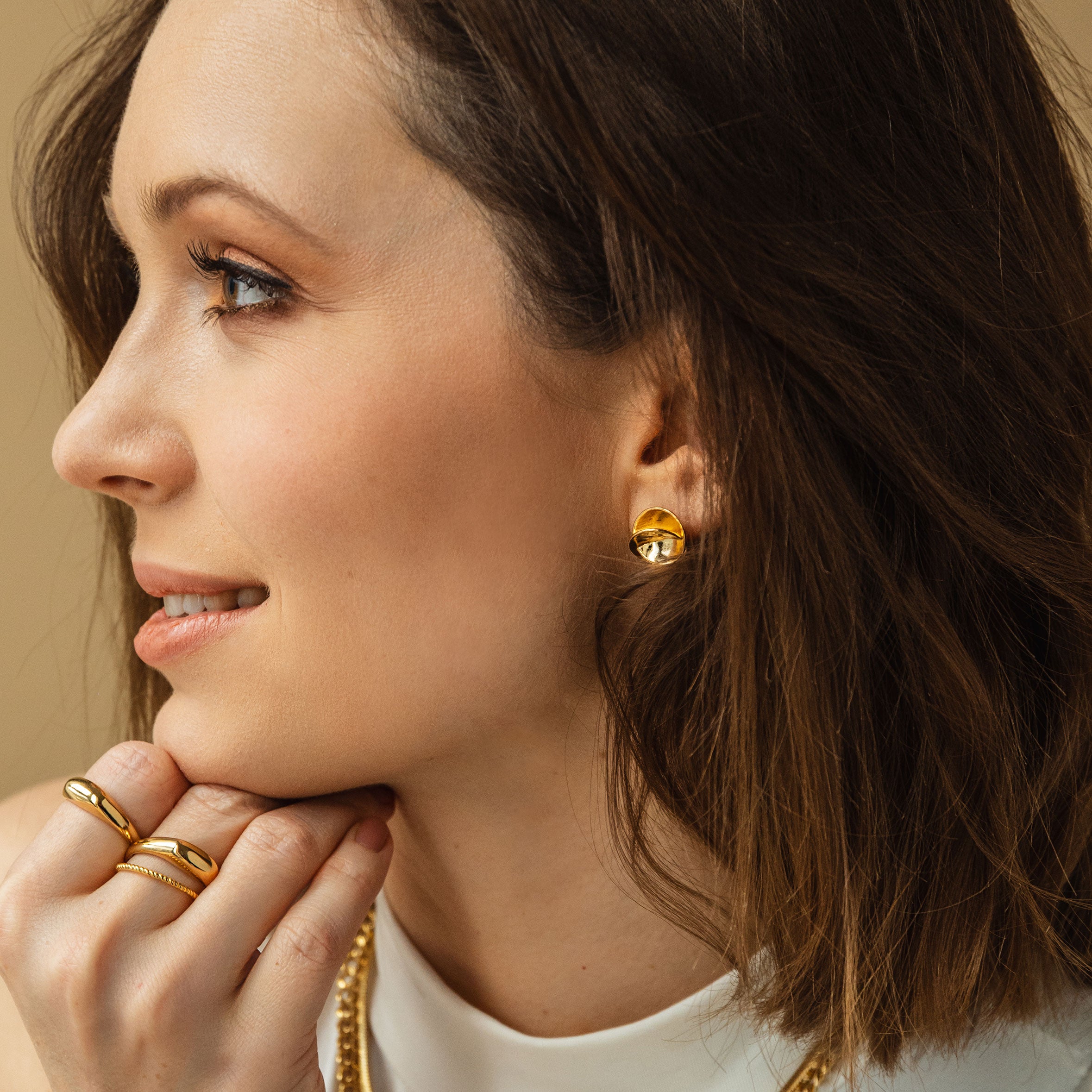 Kolczyki MOONLIGHT srebrne pozłacane