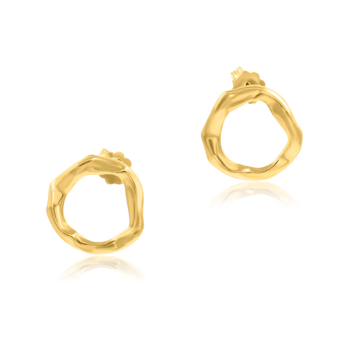 Kolczyki NATURAL srebrne pozłacane