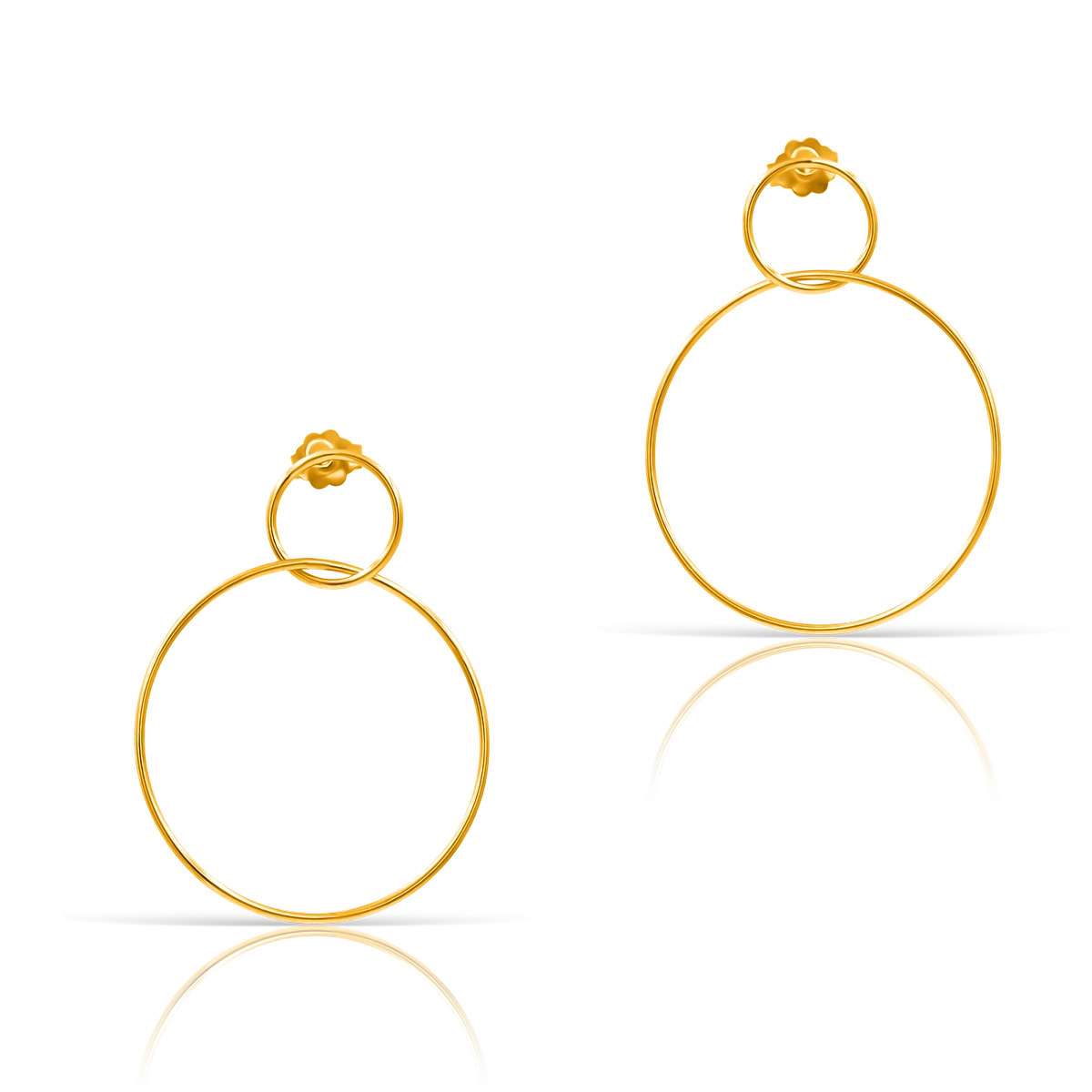 Kolczyki koła PARTY srebrne pozłacane