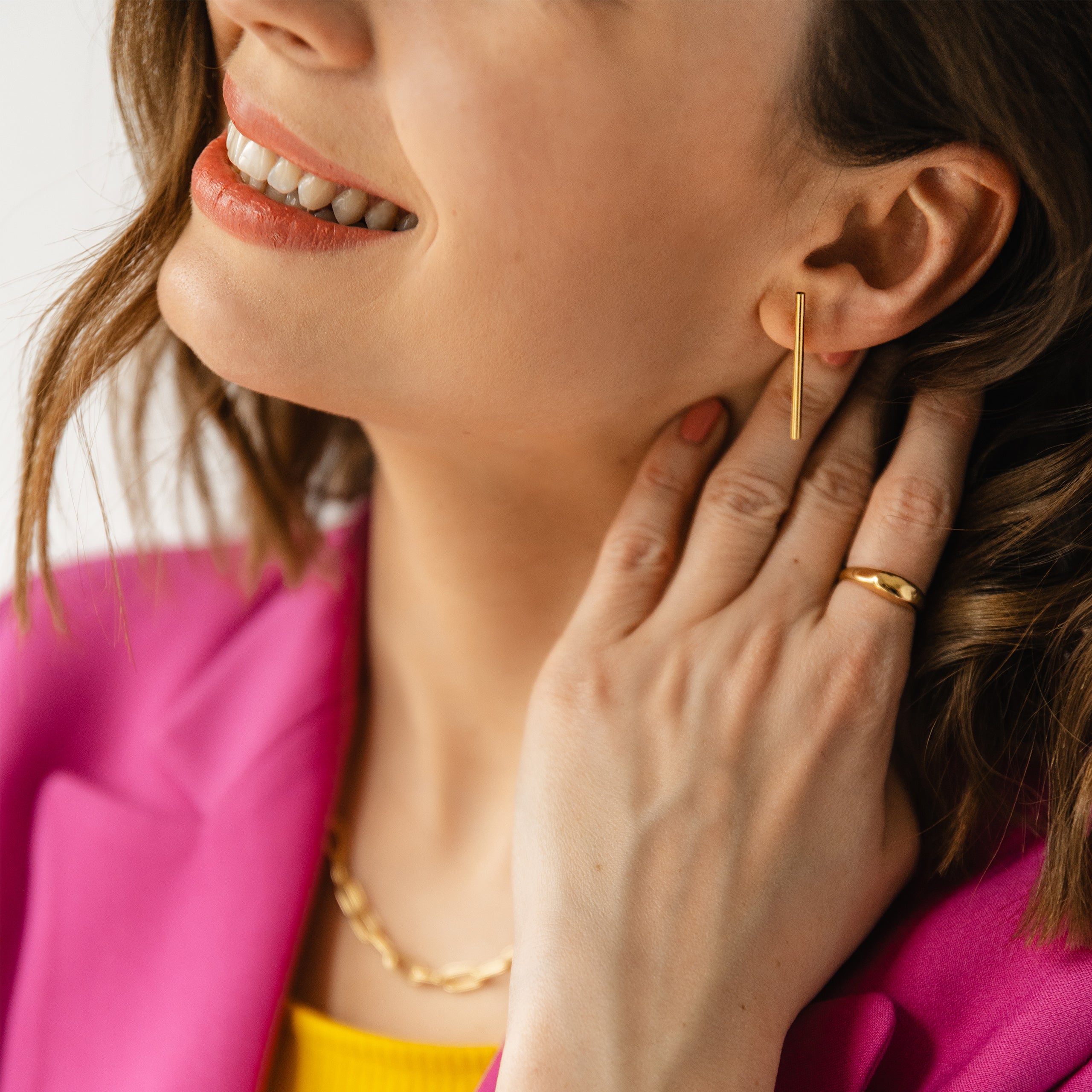 Kolczyki FUN srebrne pozłacane