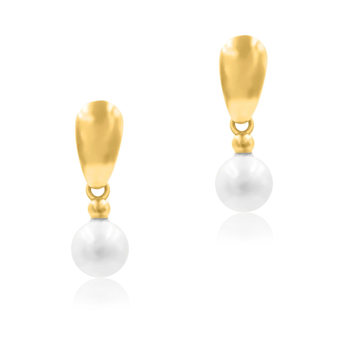 Kolczyki z perłą ELEGANT srebrne pozłacane