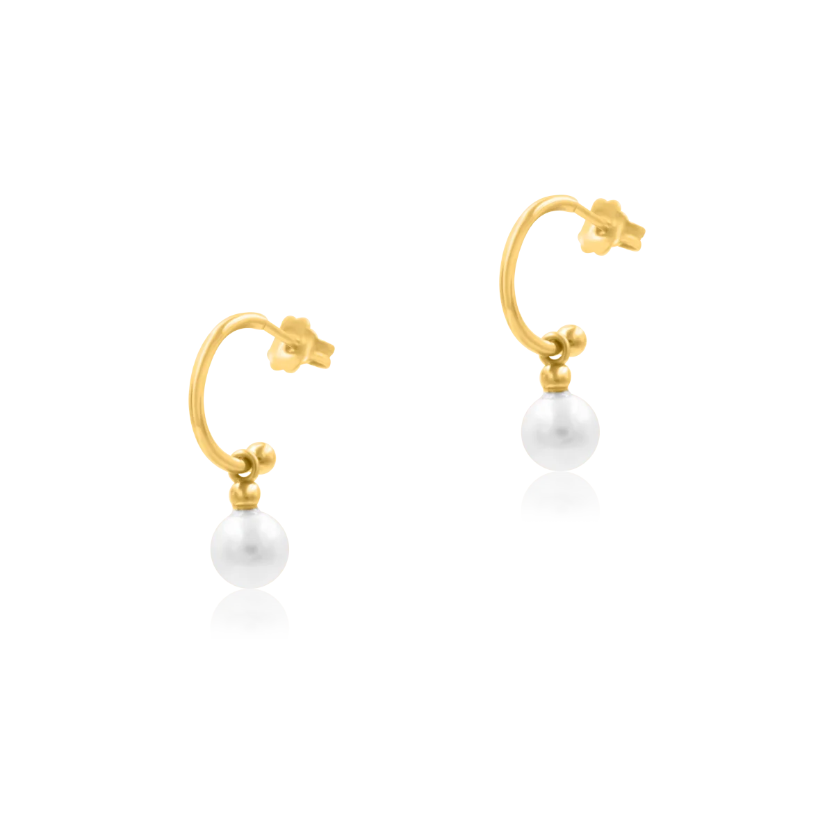 Kolczyki z perłą PURE srebrne pozłacane