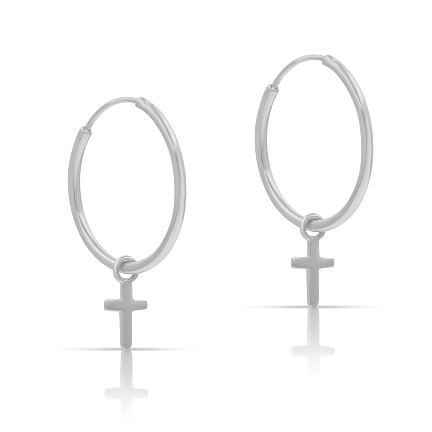 Kolczyki krzyżyki SAINT srebrne