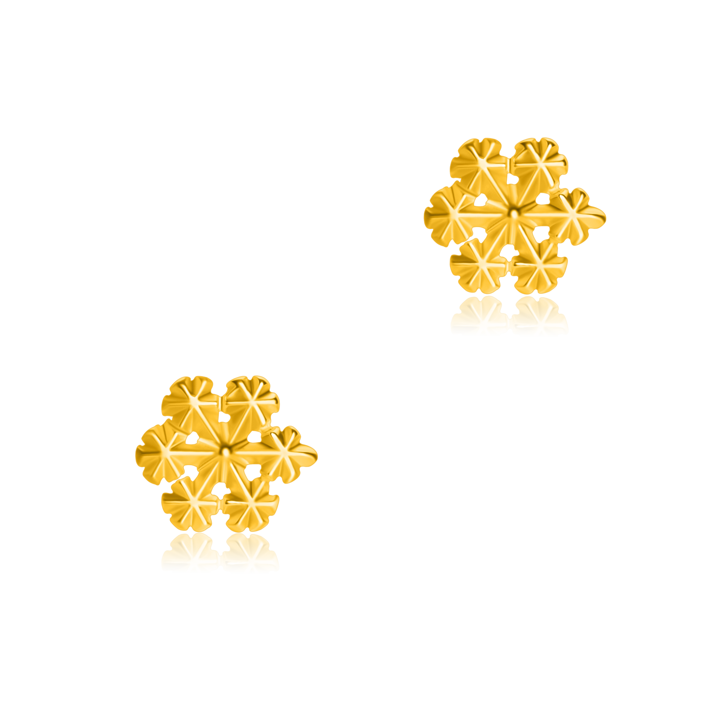 Kolczyki śnieżynki SNOWFLAKE złote