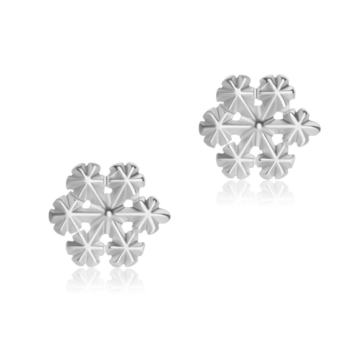 Kolczyki śnieżynki SNOWFLAKE srebrne