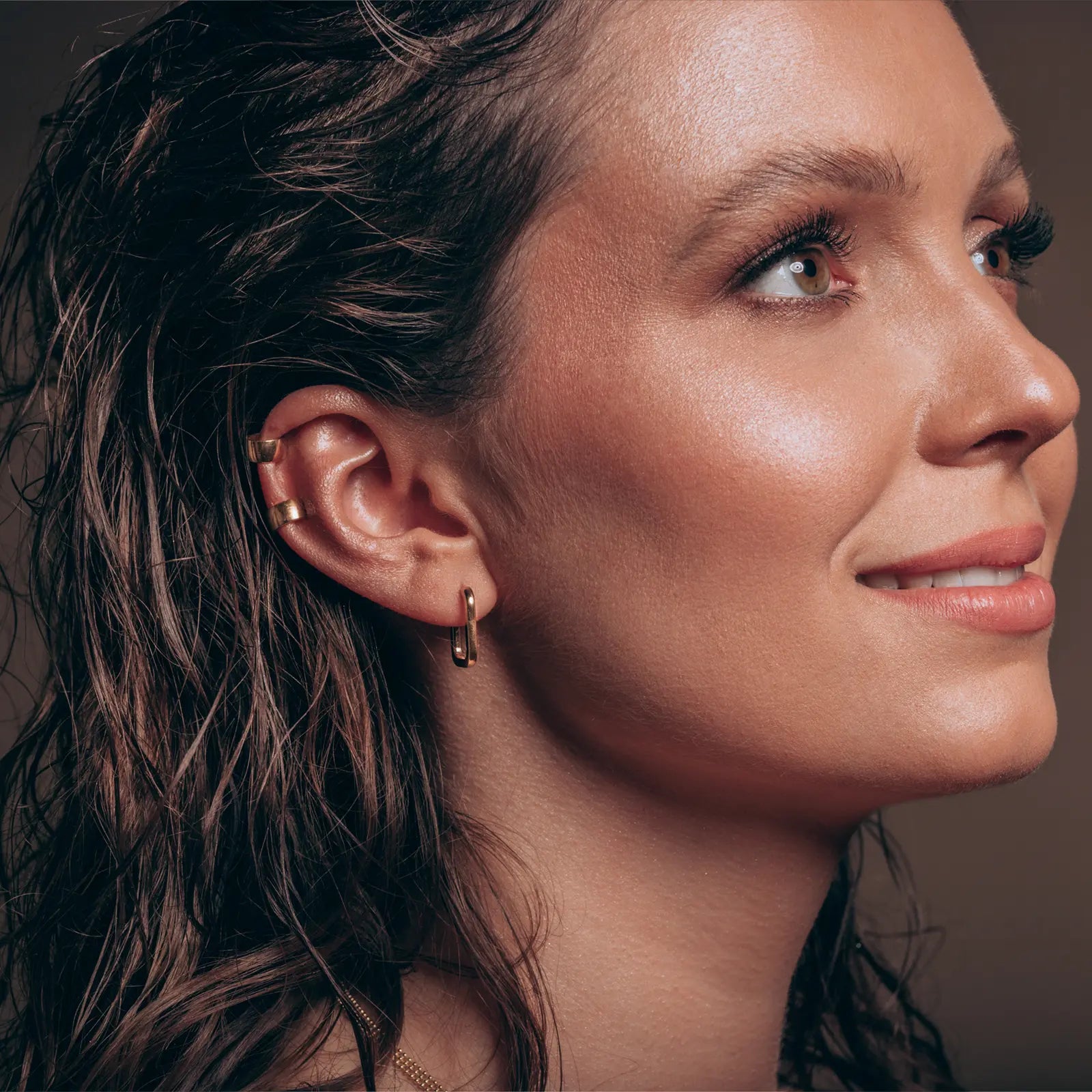 Kolczyki SQUARE srebrne pozłacane