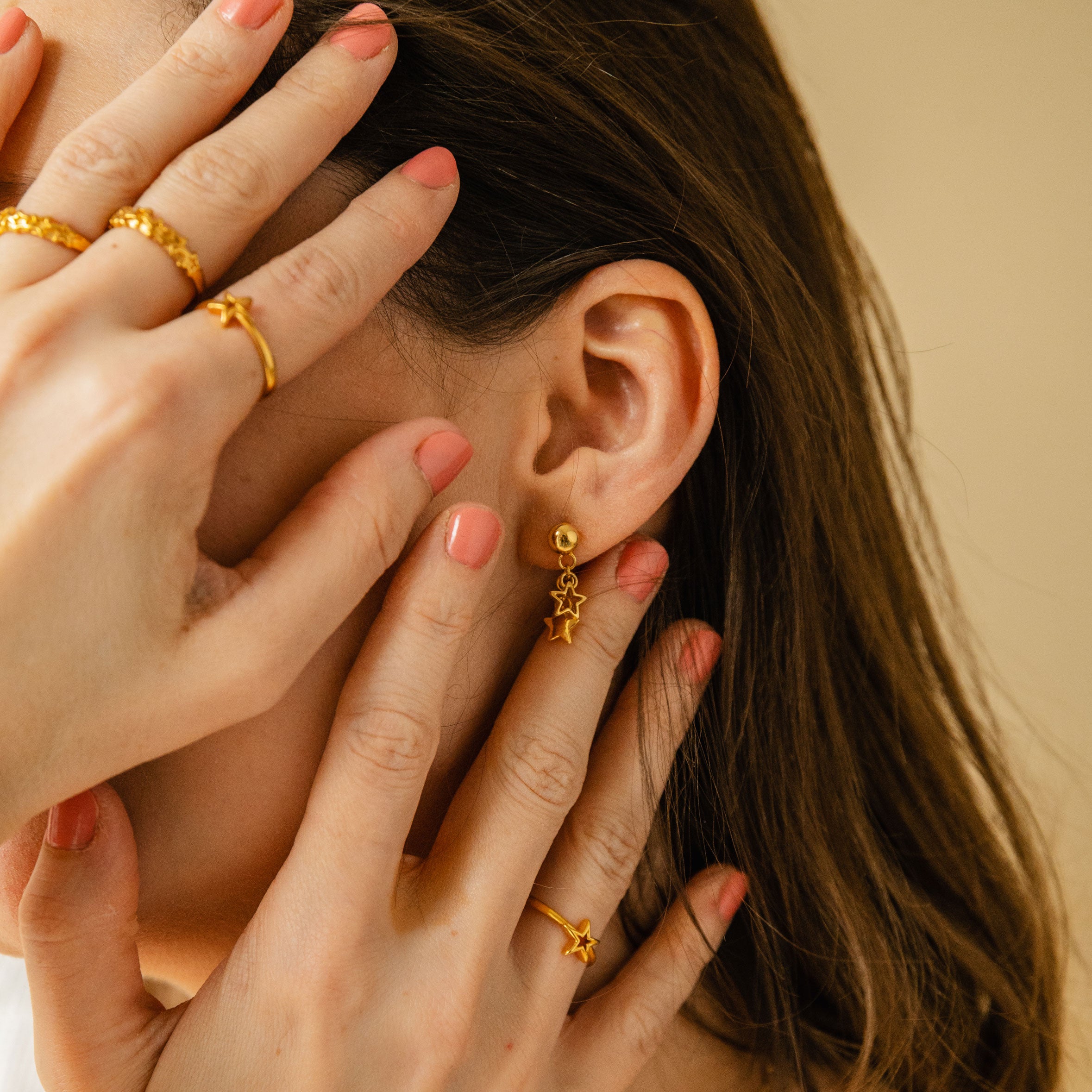 Kolczyki gwiazdki STARS srebrne pozłacane